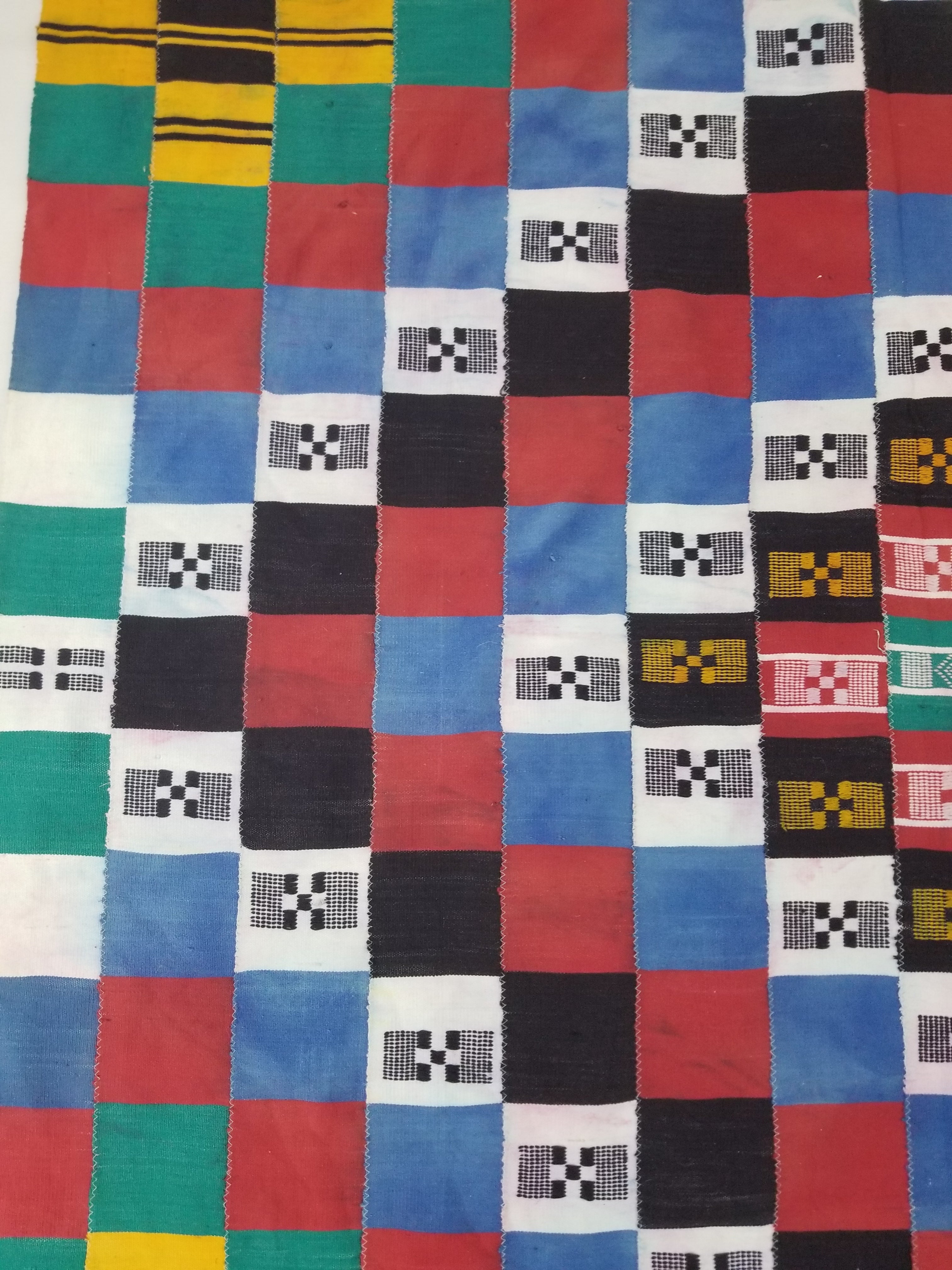 Vintage African Handwoven Ewe Kente Cloth - Ghana Ceremonial Textile 220x125cm