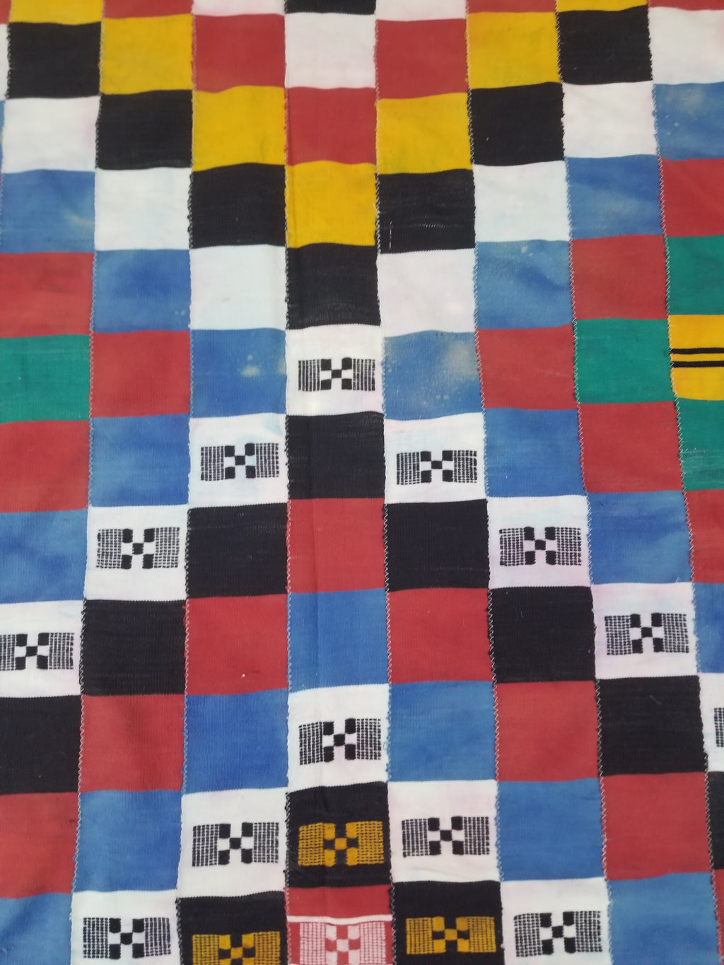 Vintage African Handwoven Ewe Kente Cloth - Ghana Ceremonial Textile 220x125cm