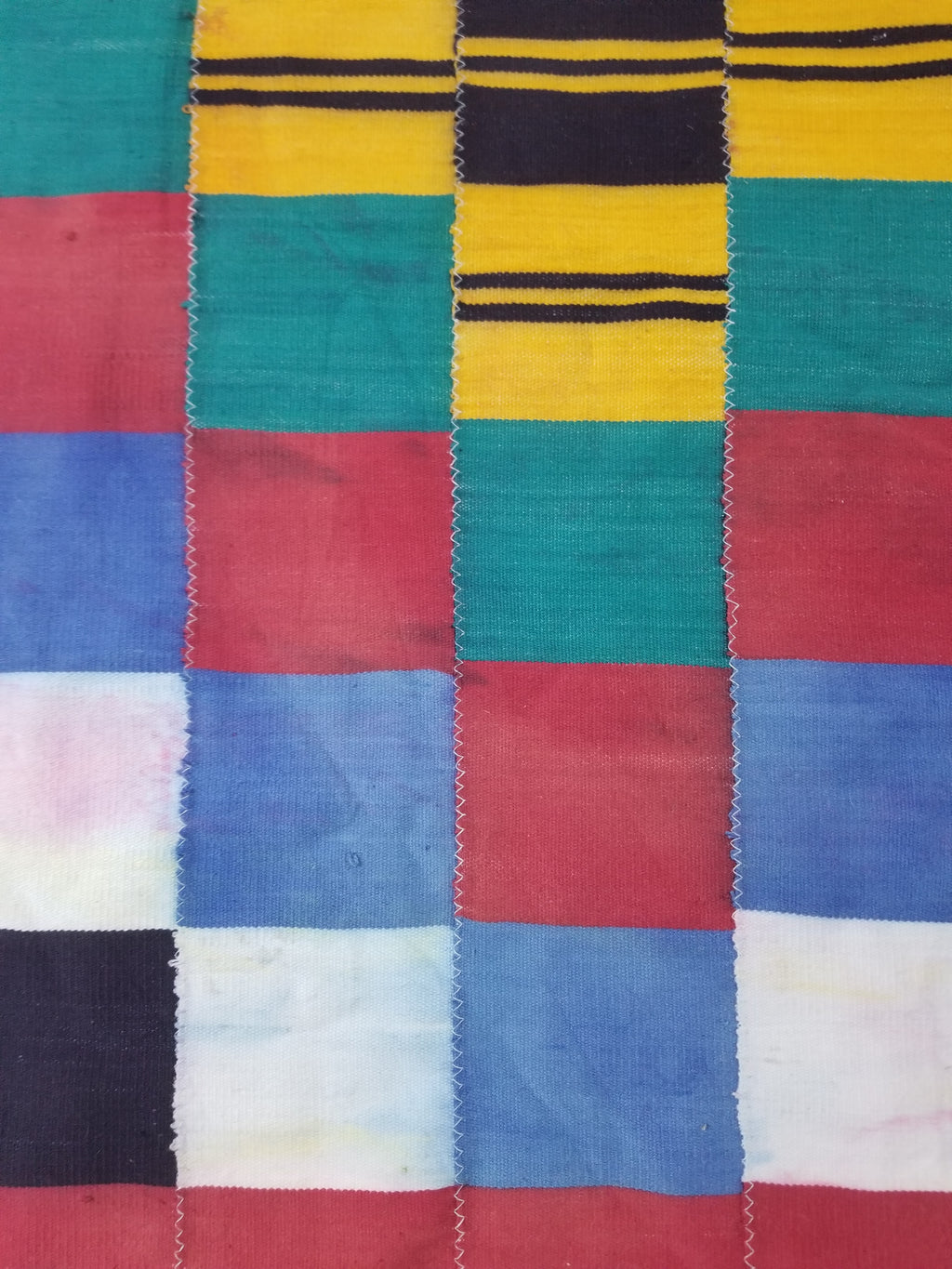 Vintage African Handwoven Ewe Kente Cloth - Ghana Ceremonial Textile 220x125cm