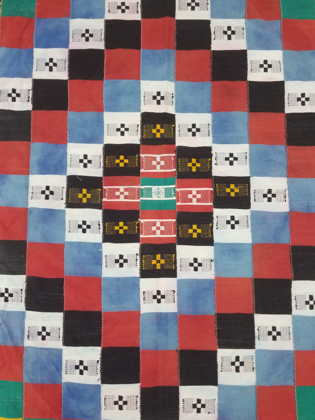 Vintage African Handwoven Ewe Kente Cloth - Ghana Ceremonial Textile 220x125cm