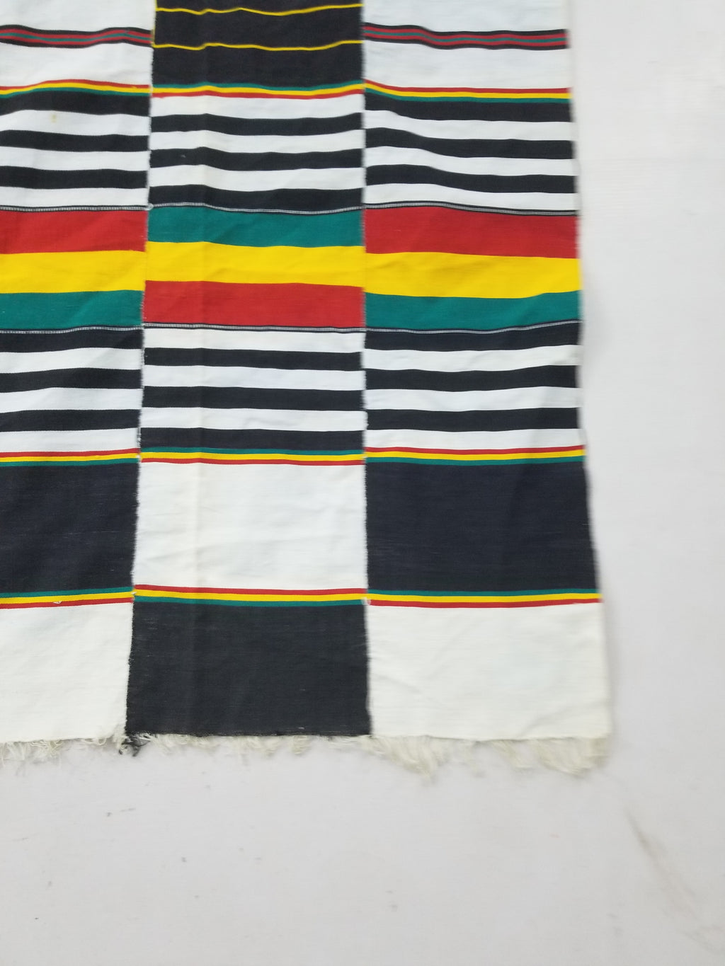 Vintage African Handwoven Kente Cloth - Ghana Textile 216x137cm