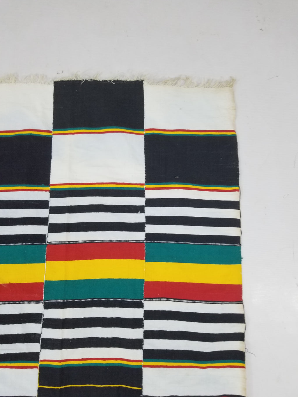 Vintage African Handwoven Kente Cloth - Ghana Textile 216x137cm