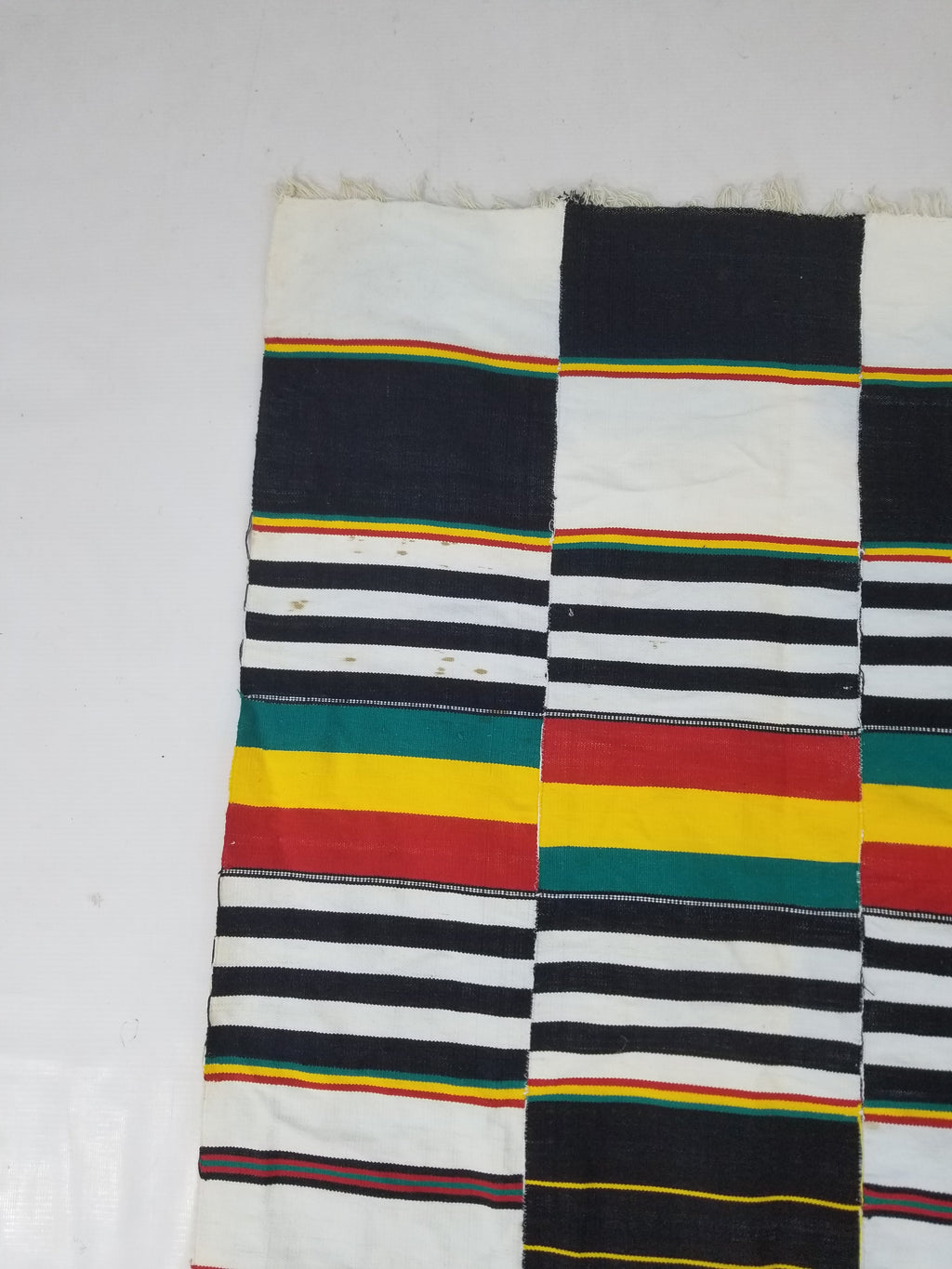 Vintage African Handwoven Kente Cloth - Ghana Textile 216x137cm