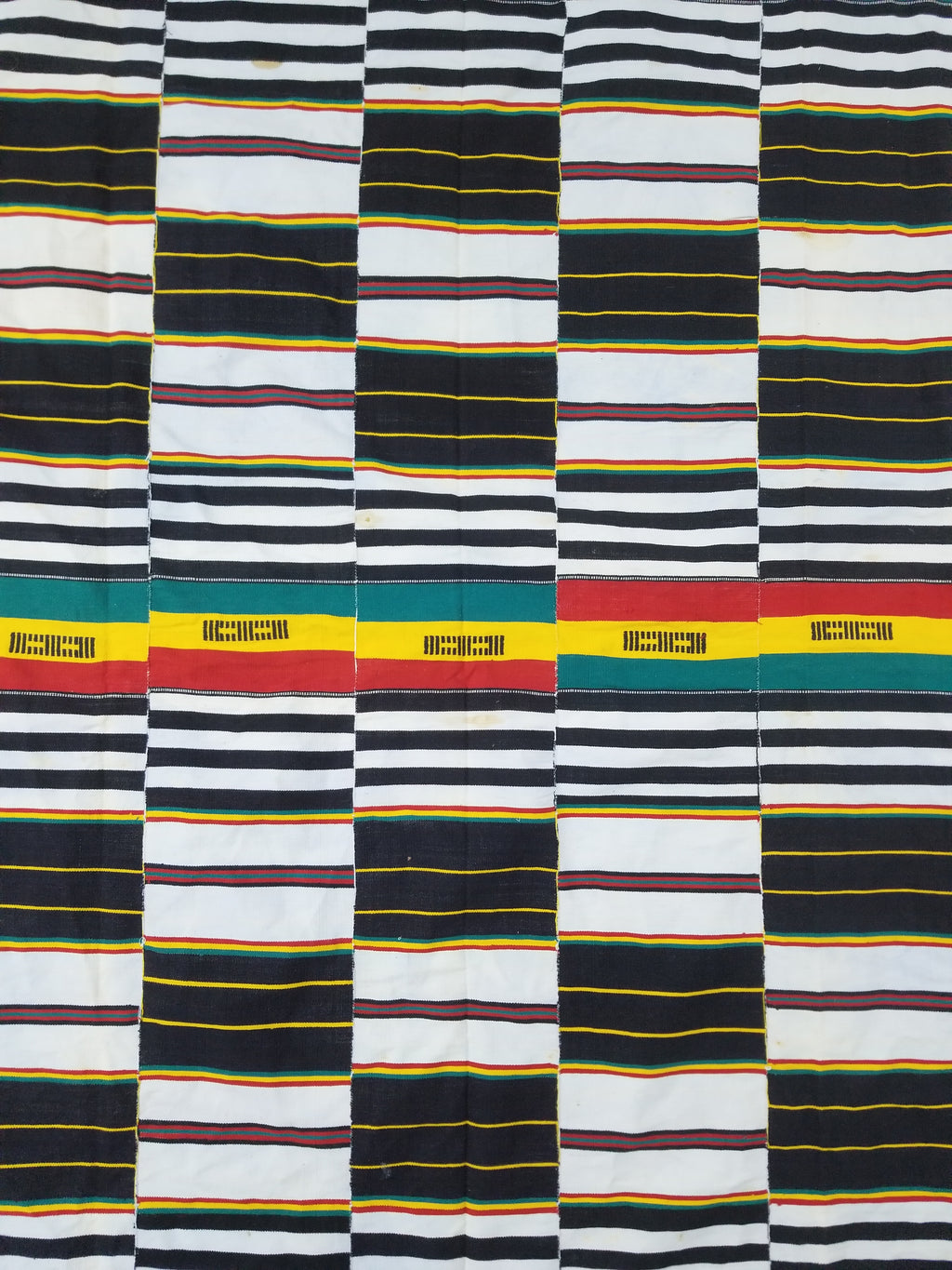 Vintage African Handwoven Kente Cloth - Ghana Textile 216x137cm