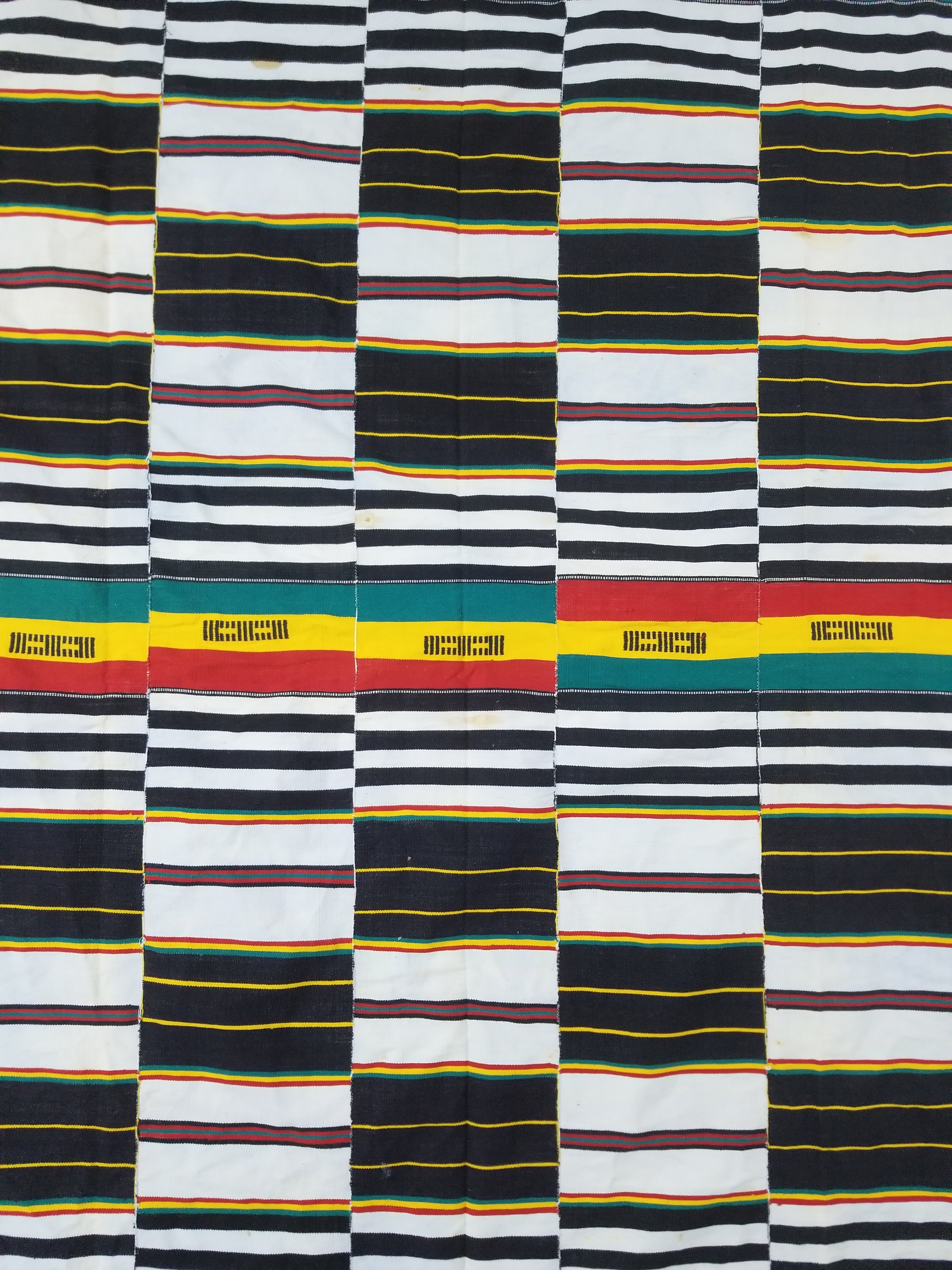 Vintage African Handwoven Kente Cloth - Ghana Textile 216x137cm