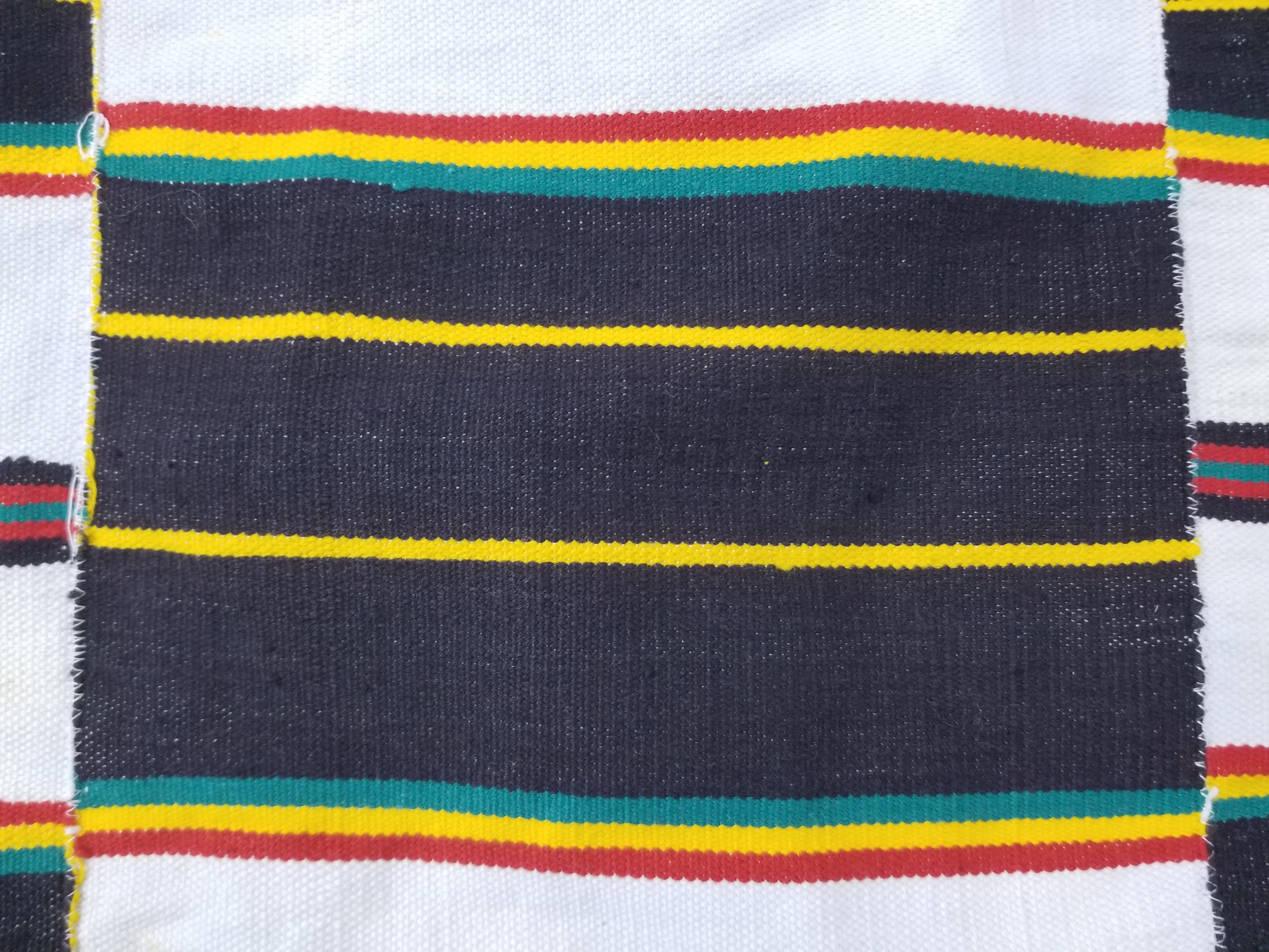 Vintage African Handwoven Kente Cloth - Ghana Textile 216x137cm