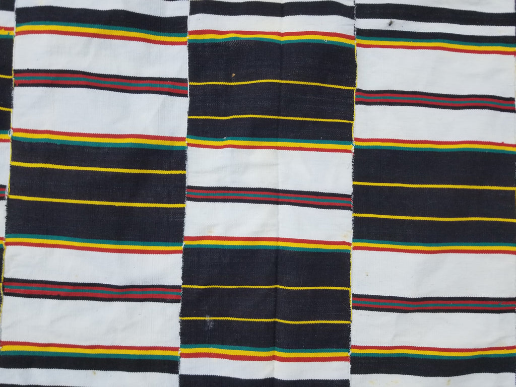 Vintage African Handwoven Kente Cloth - Ghana Textile 216x137cm