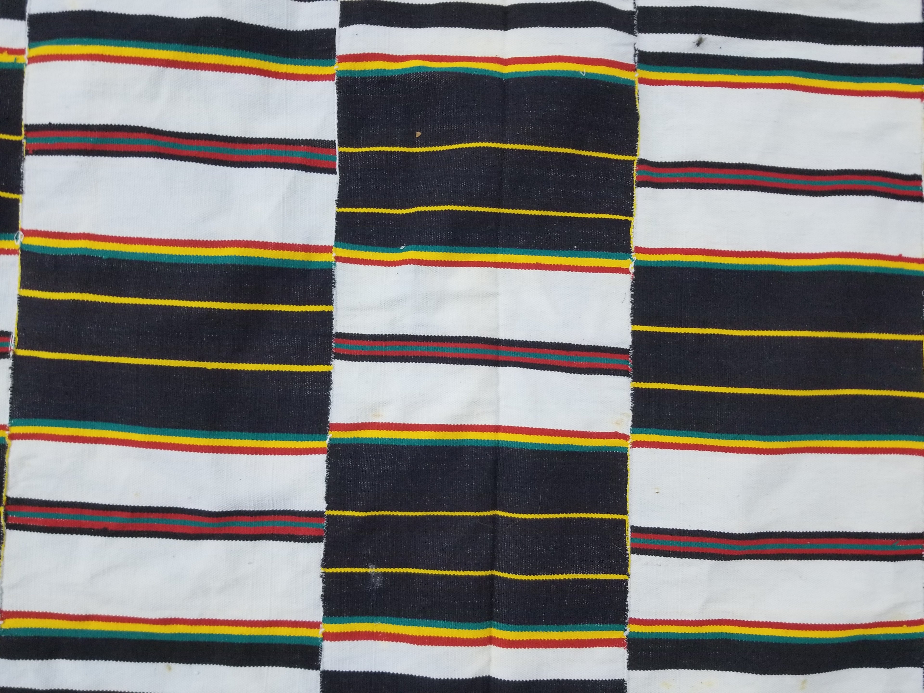 Vintage African Handwoven Kente Cloth - Ghana Textile 216x137cm