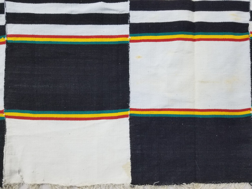 Vintage African Handwoven Kente Cloth - Ghana Textile 216x137cm
