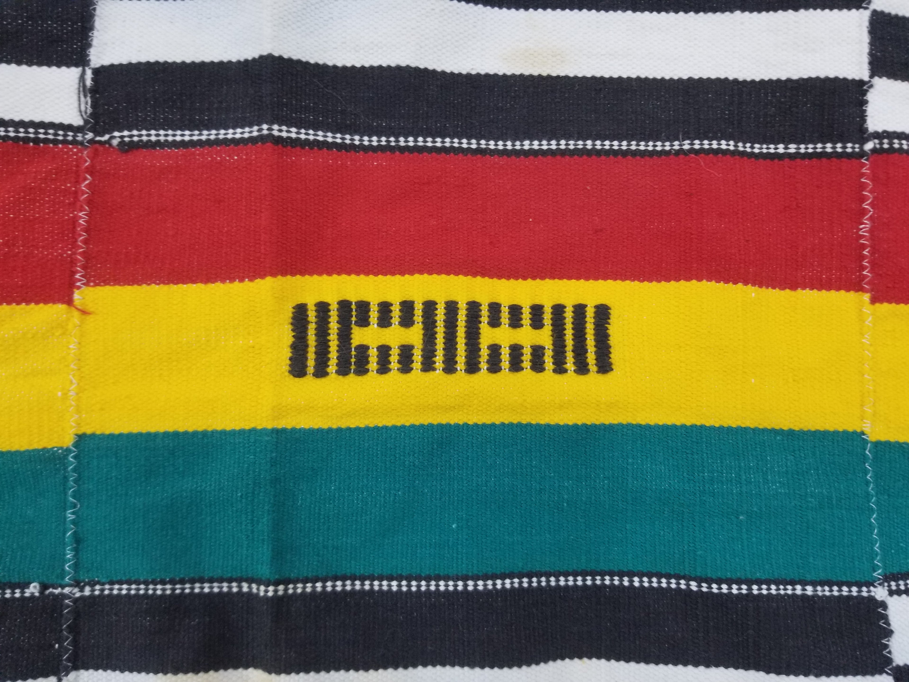 Vintage African Handwoven Kente Cloth - Ghana Textile 216x137cm
