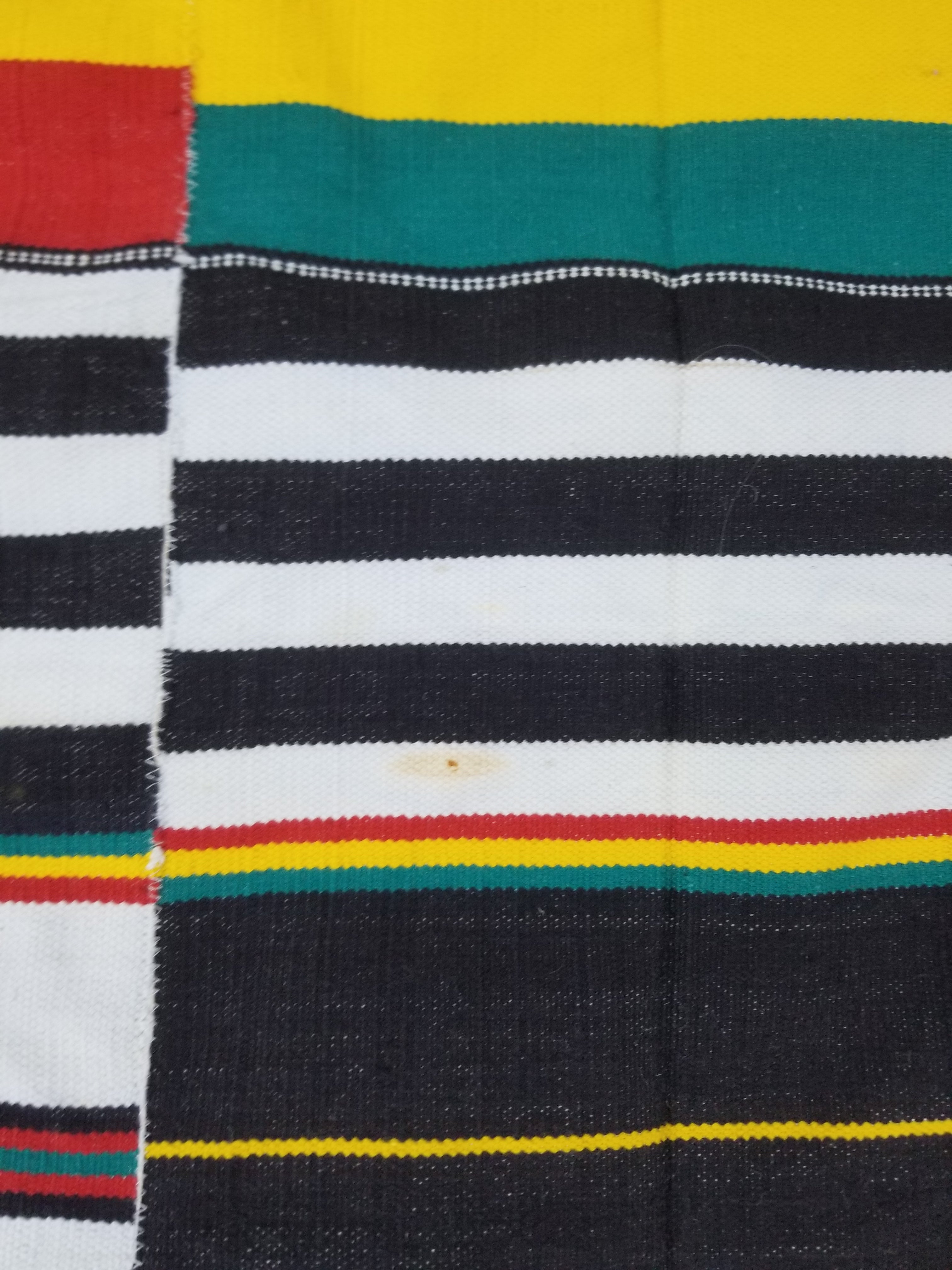 Vintage African Handwoven Kente Cloth - Ghana Textile 216x137cm
