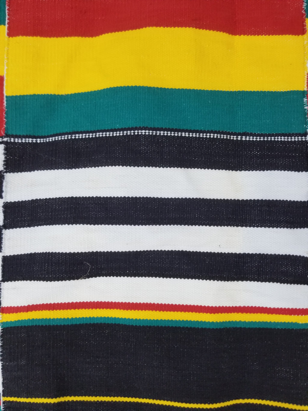 Vintage African Handwoven Kente Cloth - Ghana Textile 216x137cm