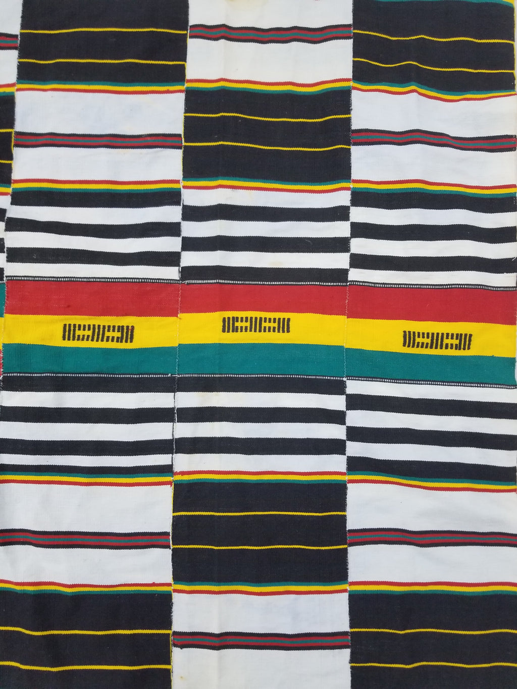 Vintage African Handwoven Kente Cloth - Ghana Textile 216x137cm