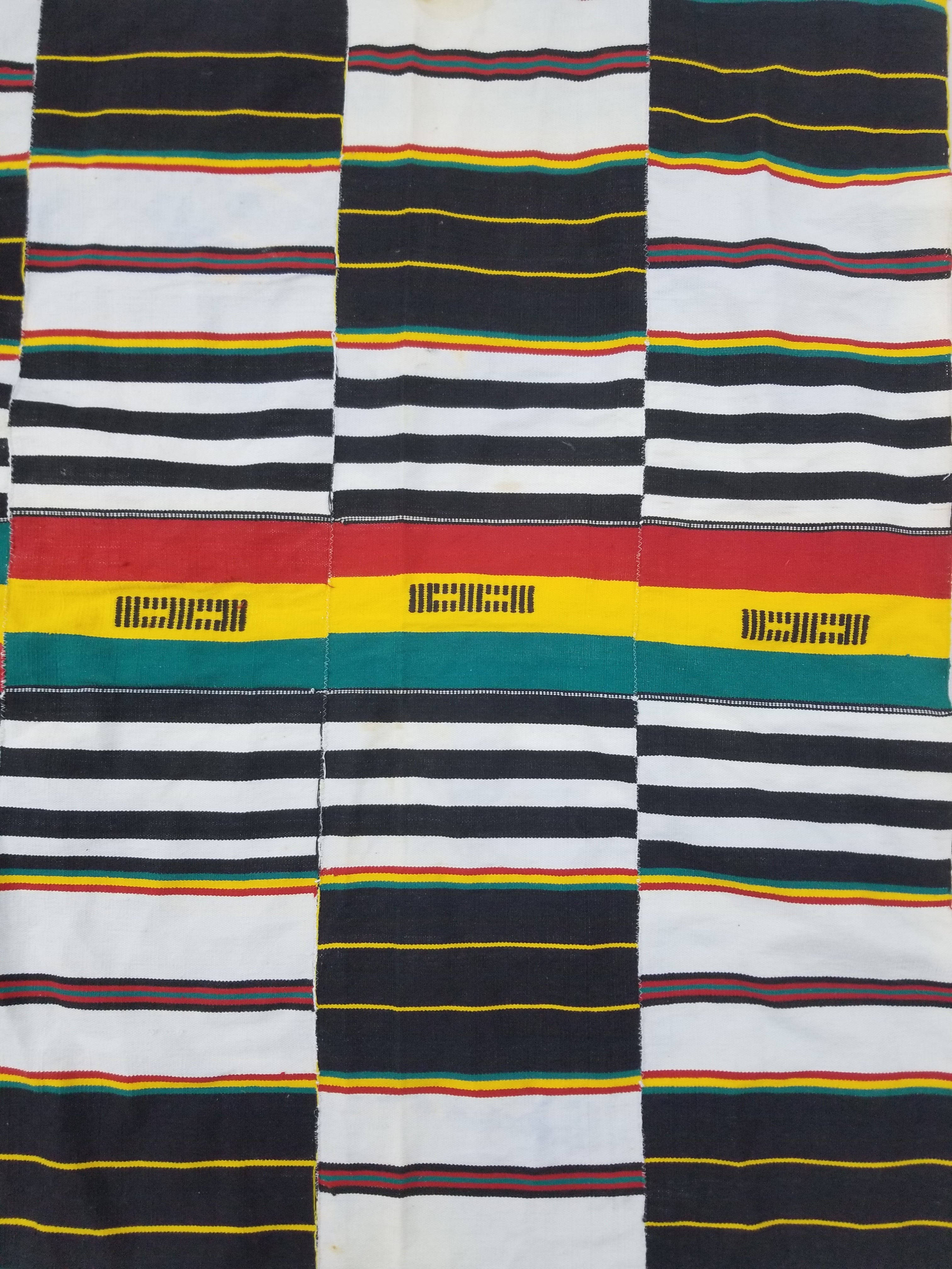 Vintage African Handwoven Kente Cloth - Ghana Textile 216x137cm
