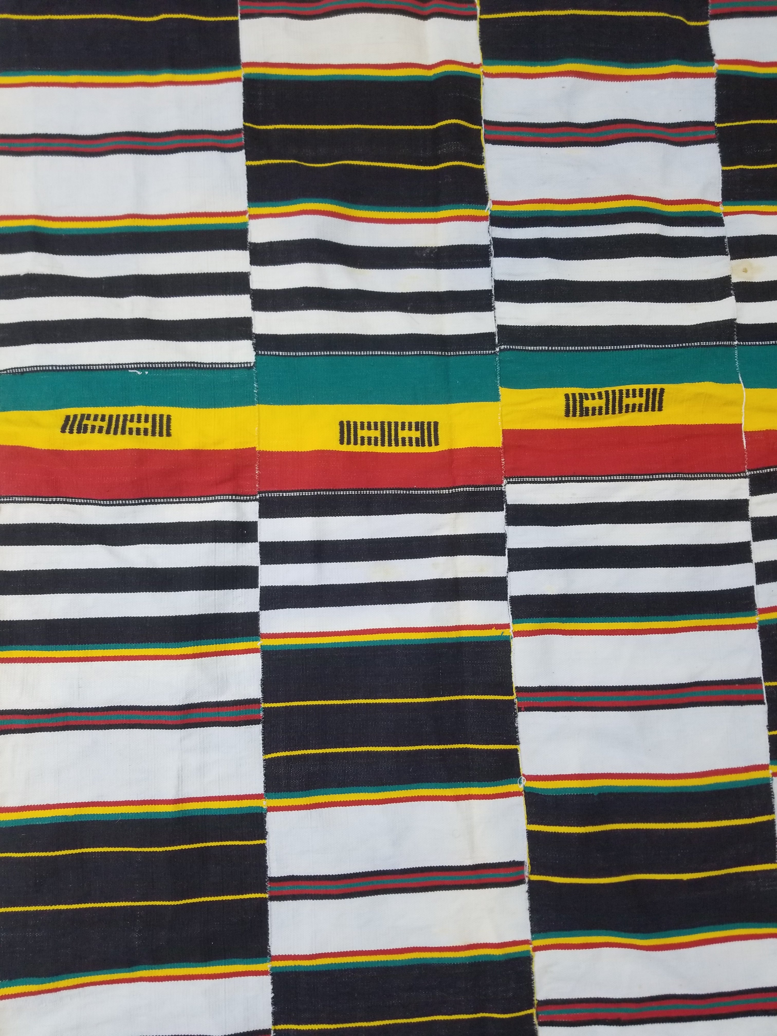 Vintage African Handwoven Kente Cloth - Ghana Textile 216x137cm