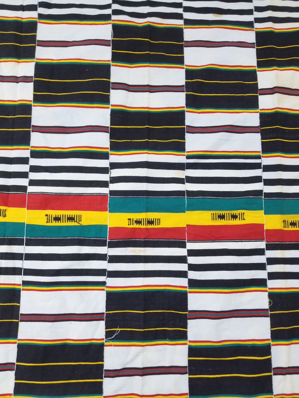 Vintage African Handwoven Kente Cloth - Ghana Textile 216x137cm