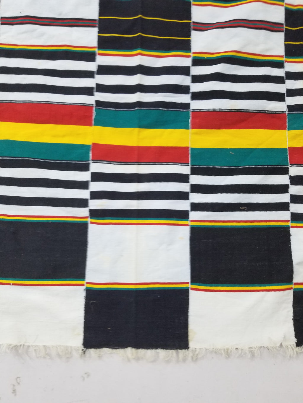 Vintage African Handwoven Kente Cloth - Ghana Textile 216x137cm