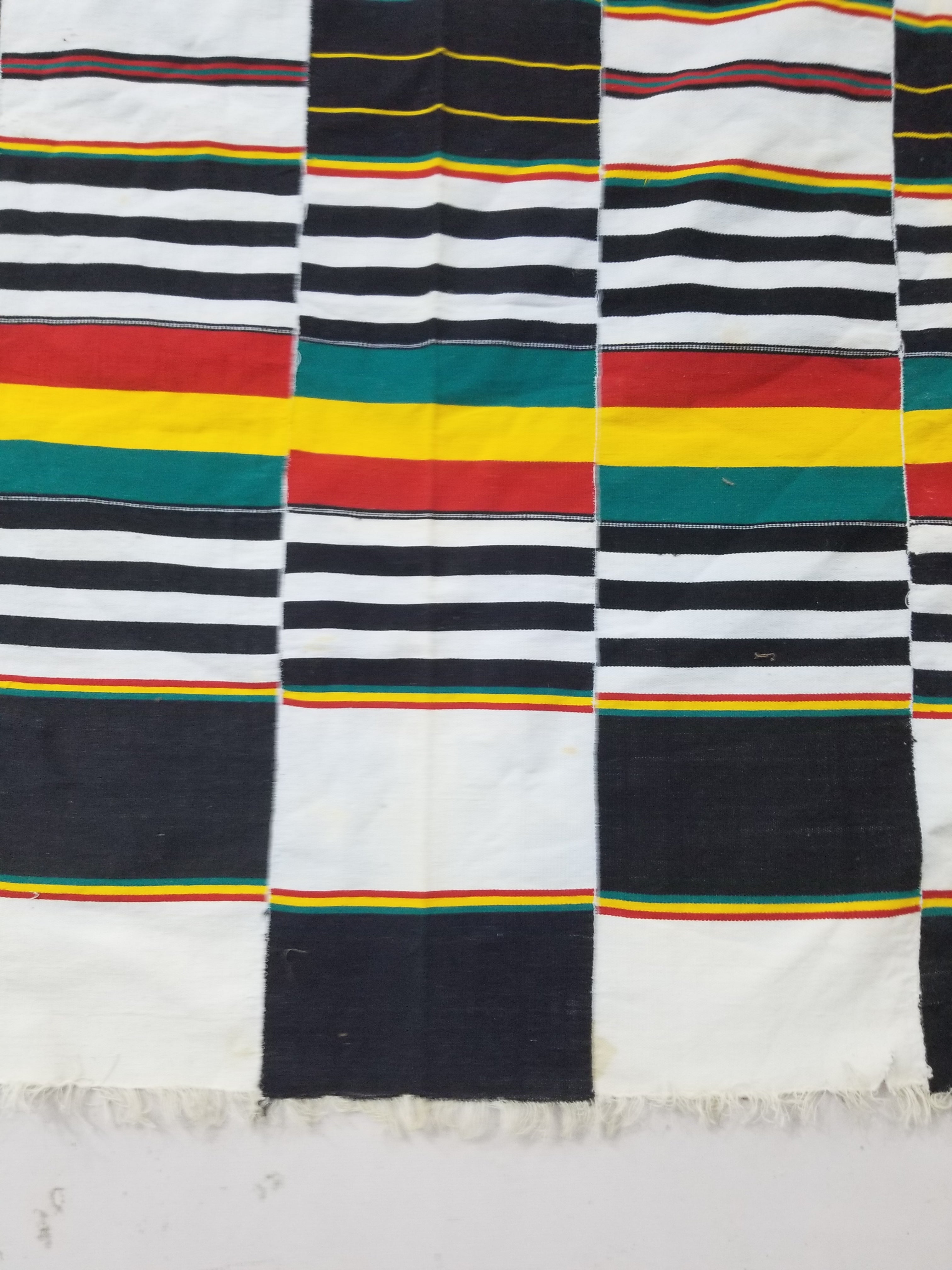 Vintage African Handwoven Kente Cloth - Ghana Textile 216x137cm