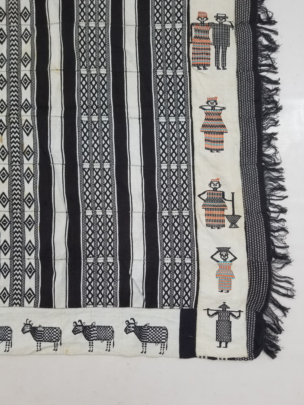 Vintage African Handwoven Mali Blanket Throw 206x130cm