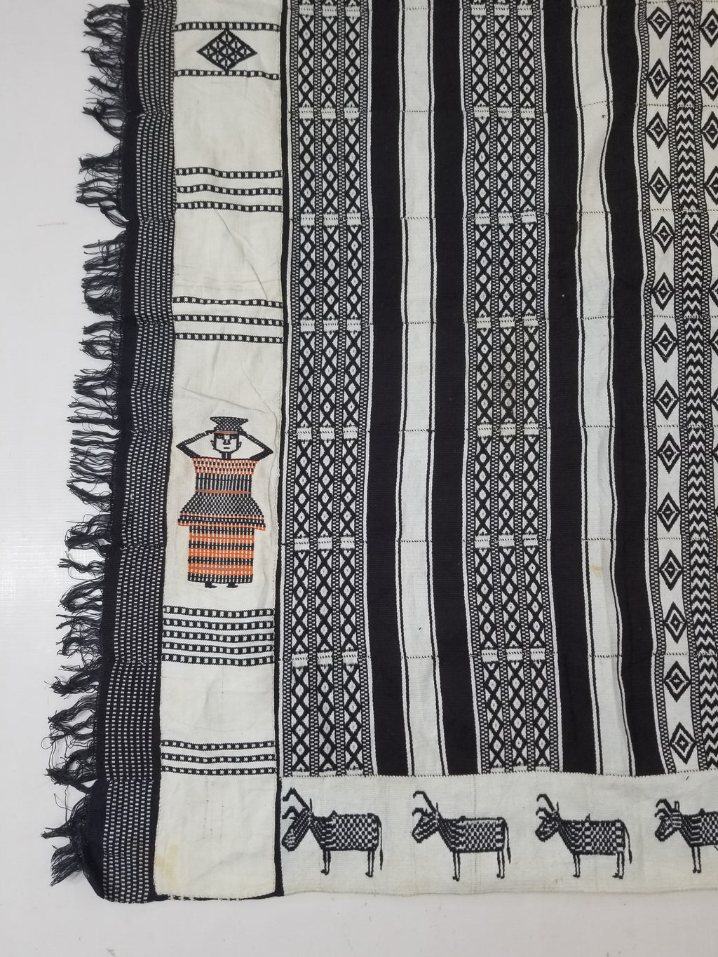 Vintage African Handwoven Mali Blanket Throw 206x130cm