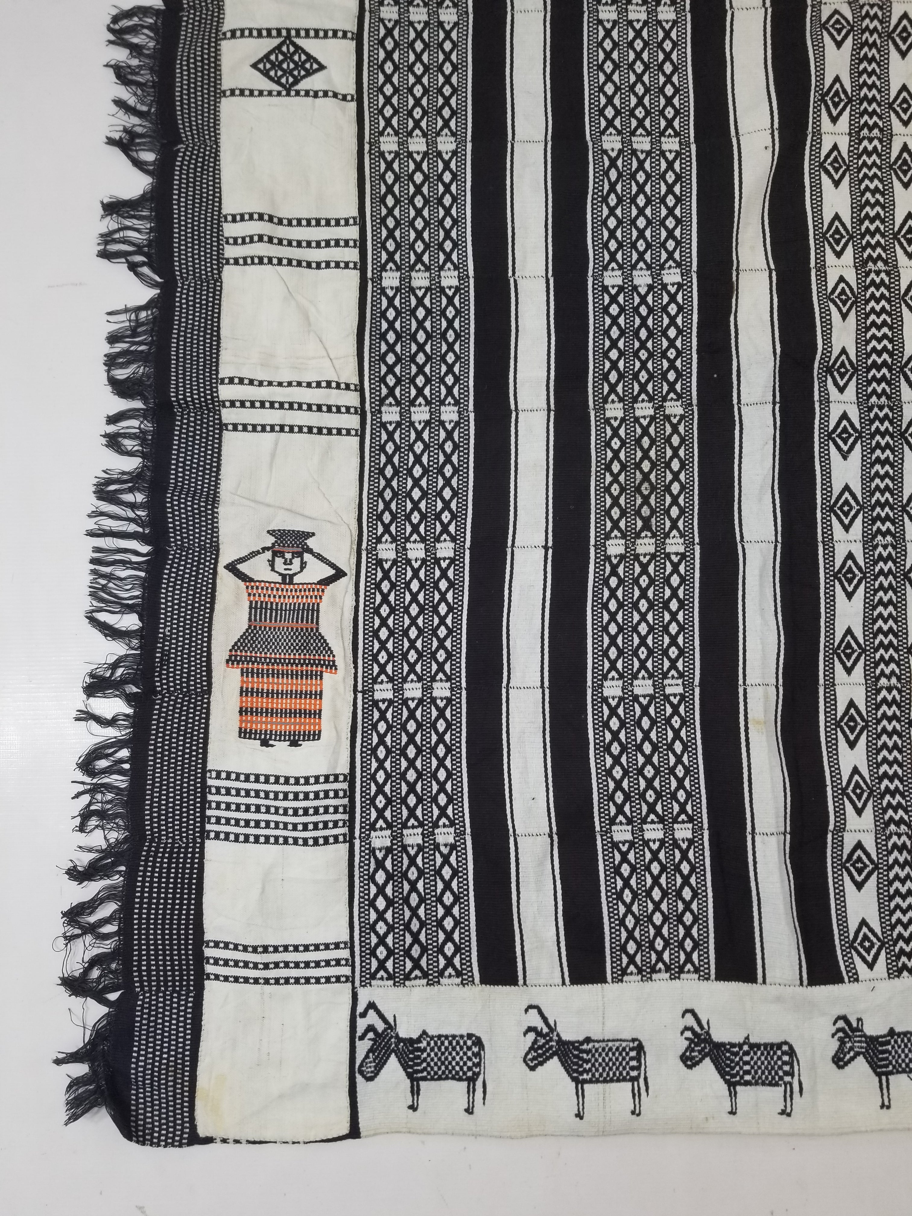 Vintage African Handwoven Mali Blanket Throw 206x130cm