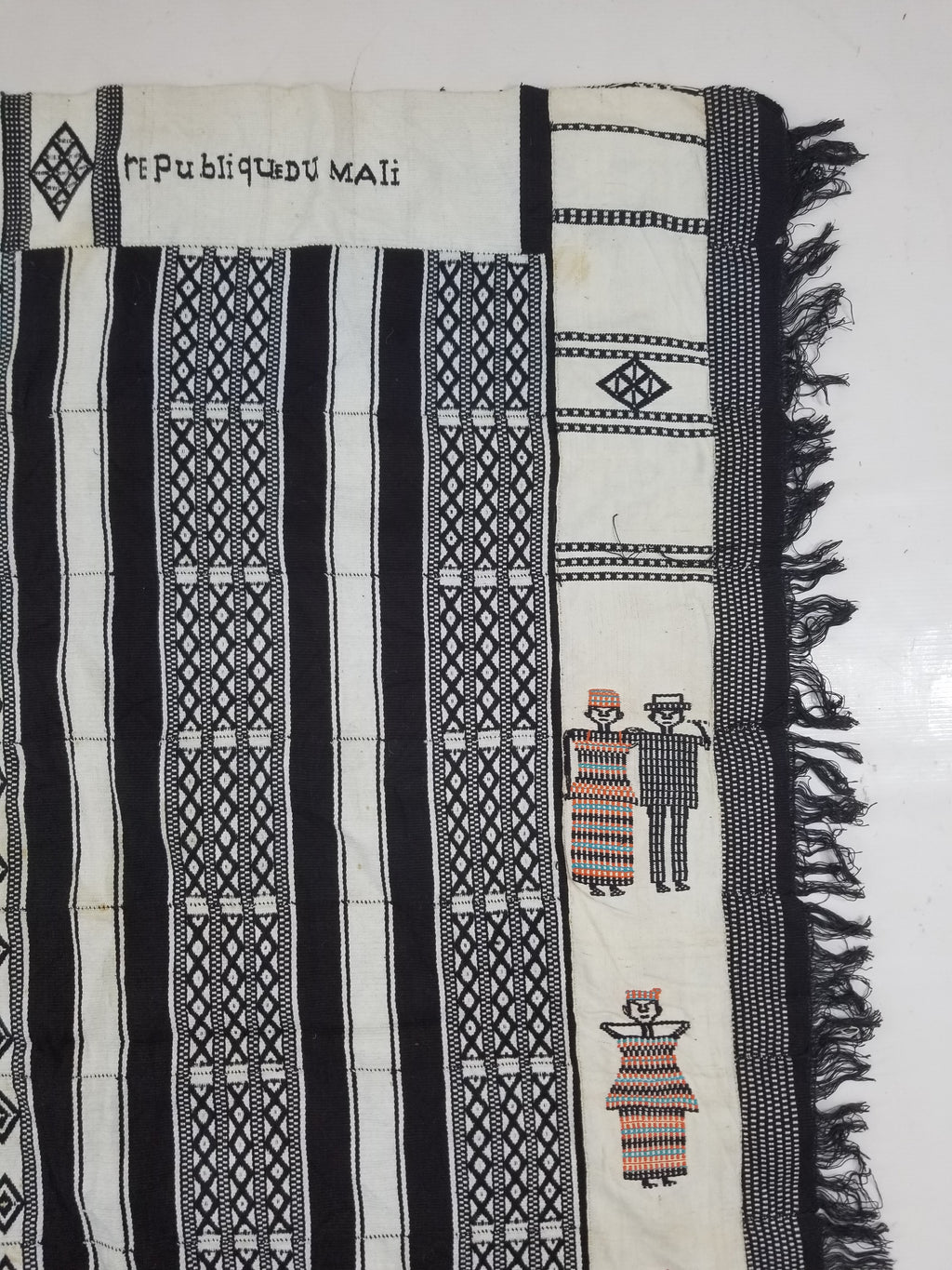 Vintage African Handwoven Mali Blanket Throw 206x130cm