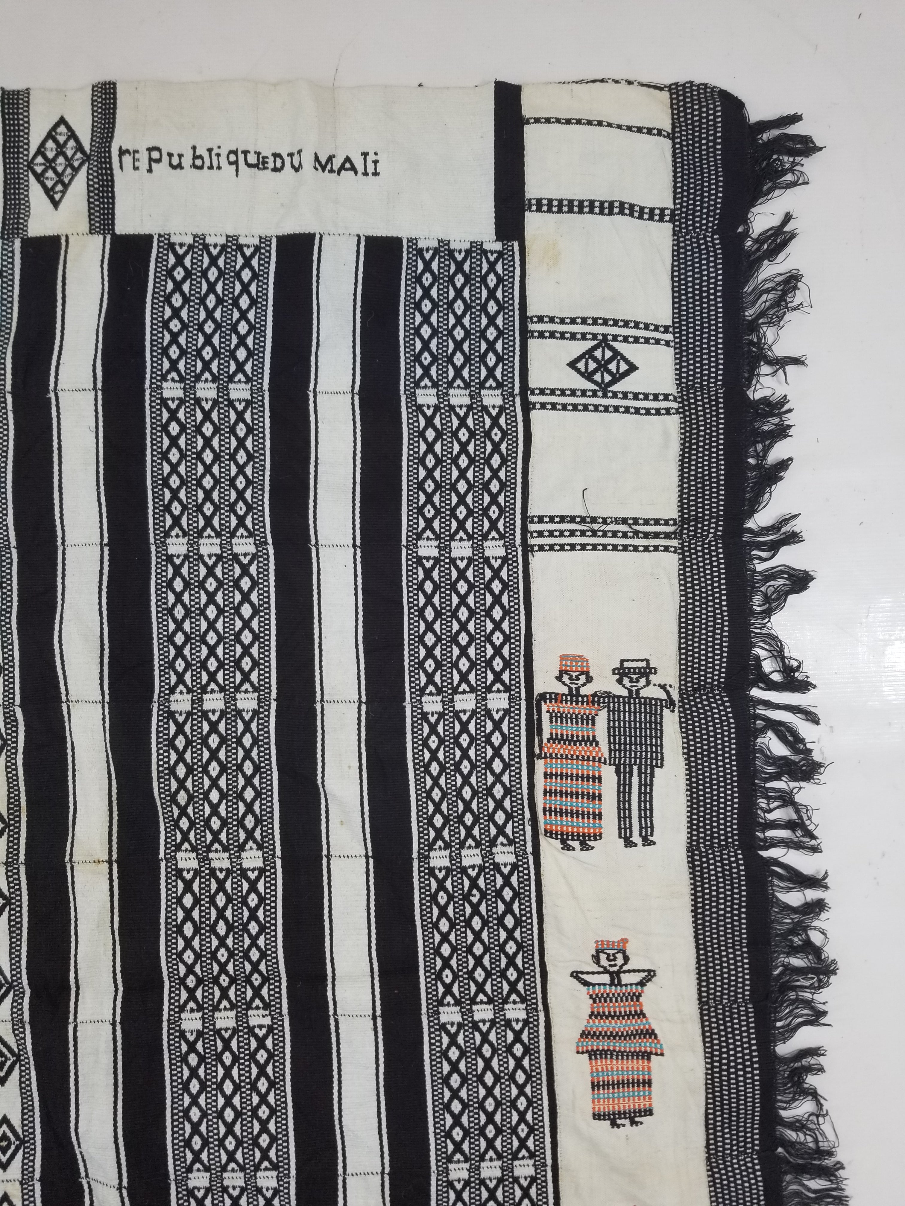 Vintage African Handwoven Mali Blanket Throw 206x130cm