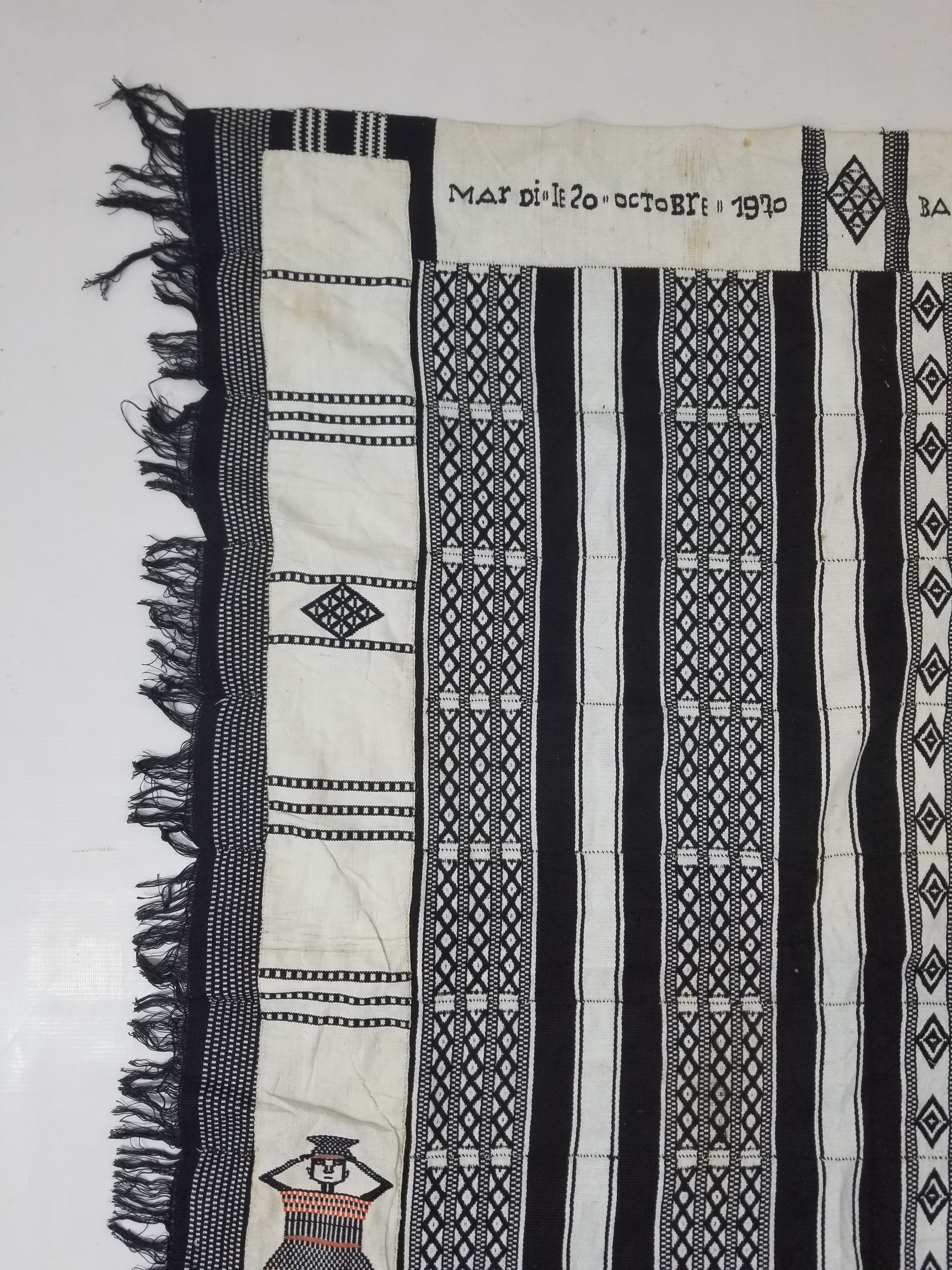 Vintage African Handwoven Mali Blanket Throw 206x130cm