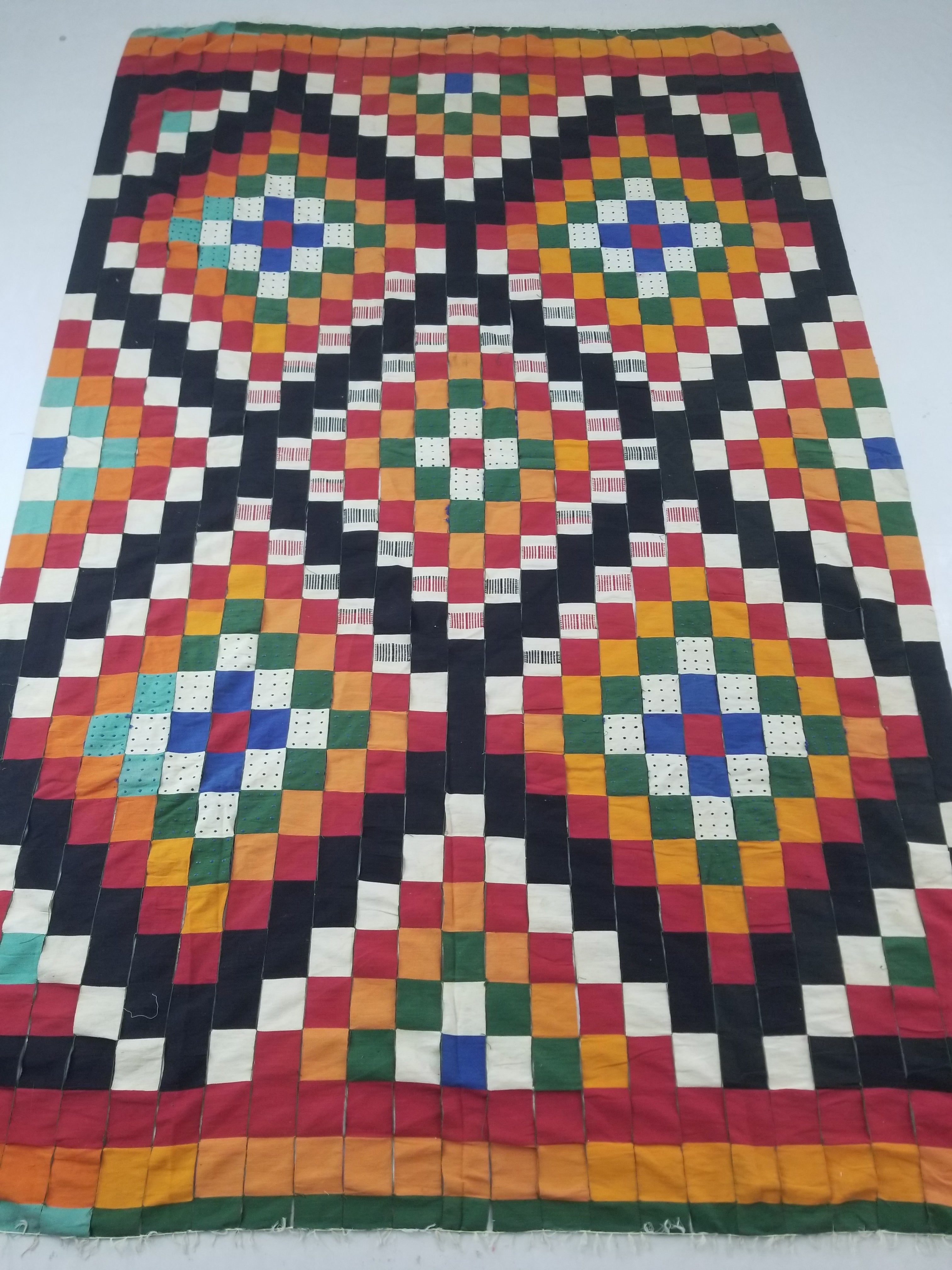 Vintage African Handwoven Ewe Kente Cloth - Ghana Ceremonial Textile 302x195cm