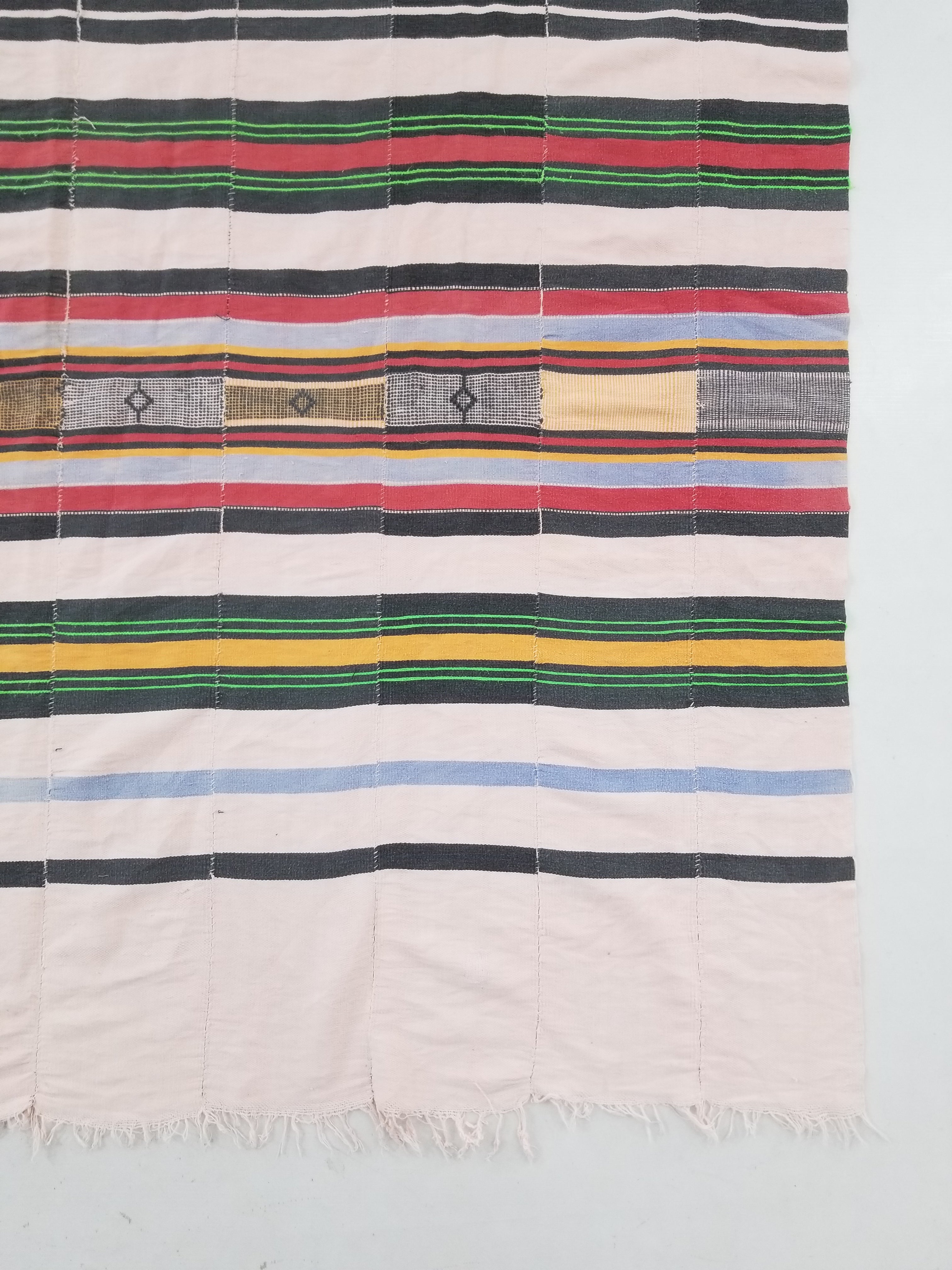 Vintage Traditional African Handwoven Multicolor Striped Blanket Throw 250x150cm