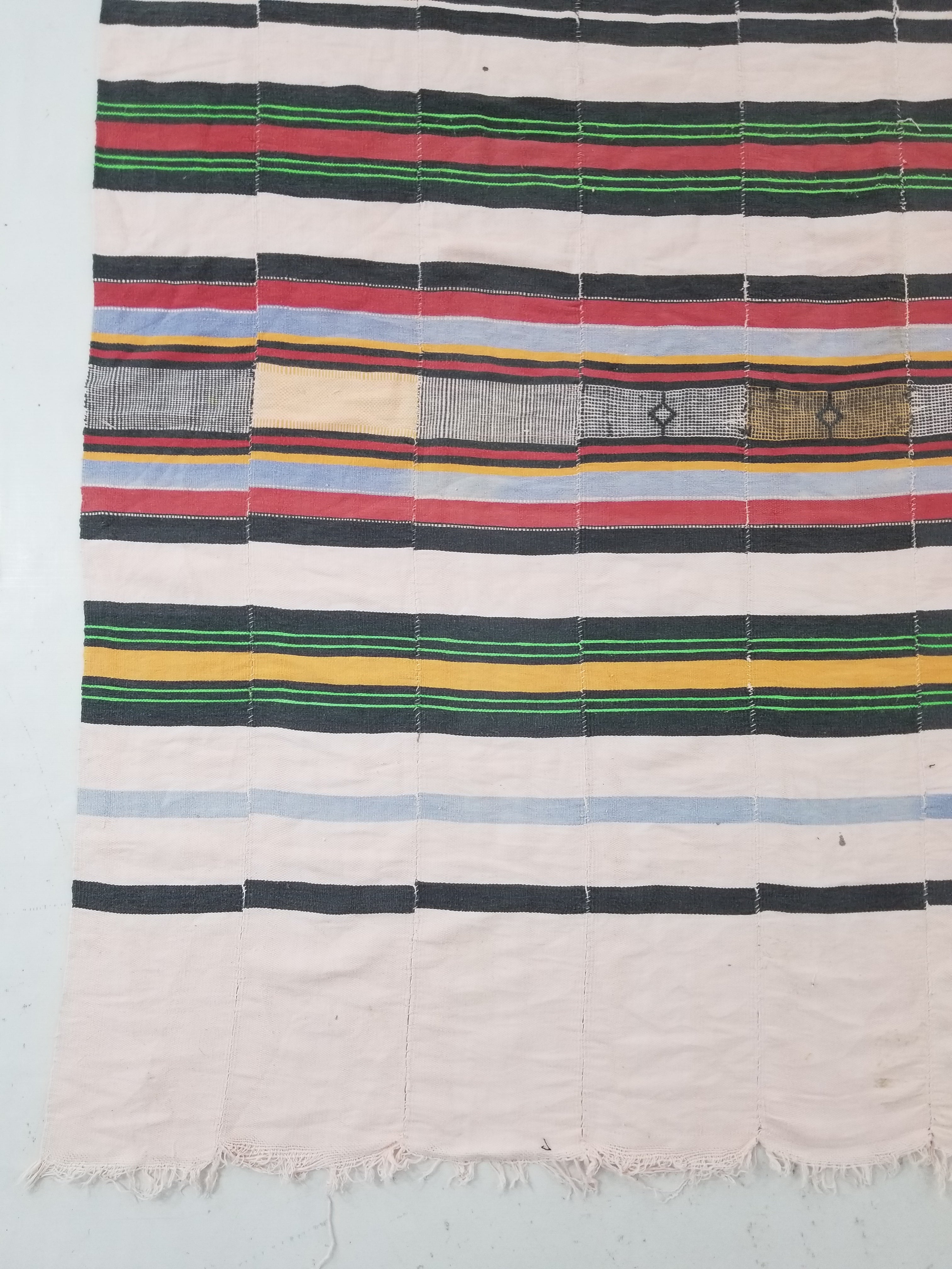 Vintage Traditional African Handwoven Multicolor Striped Blanket Throw 250x150cm