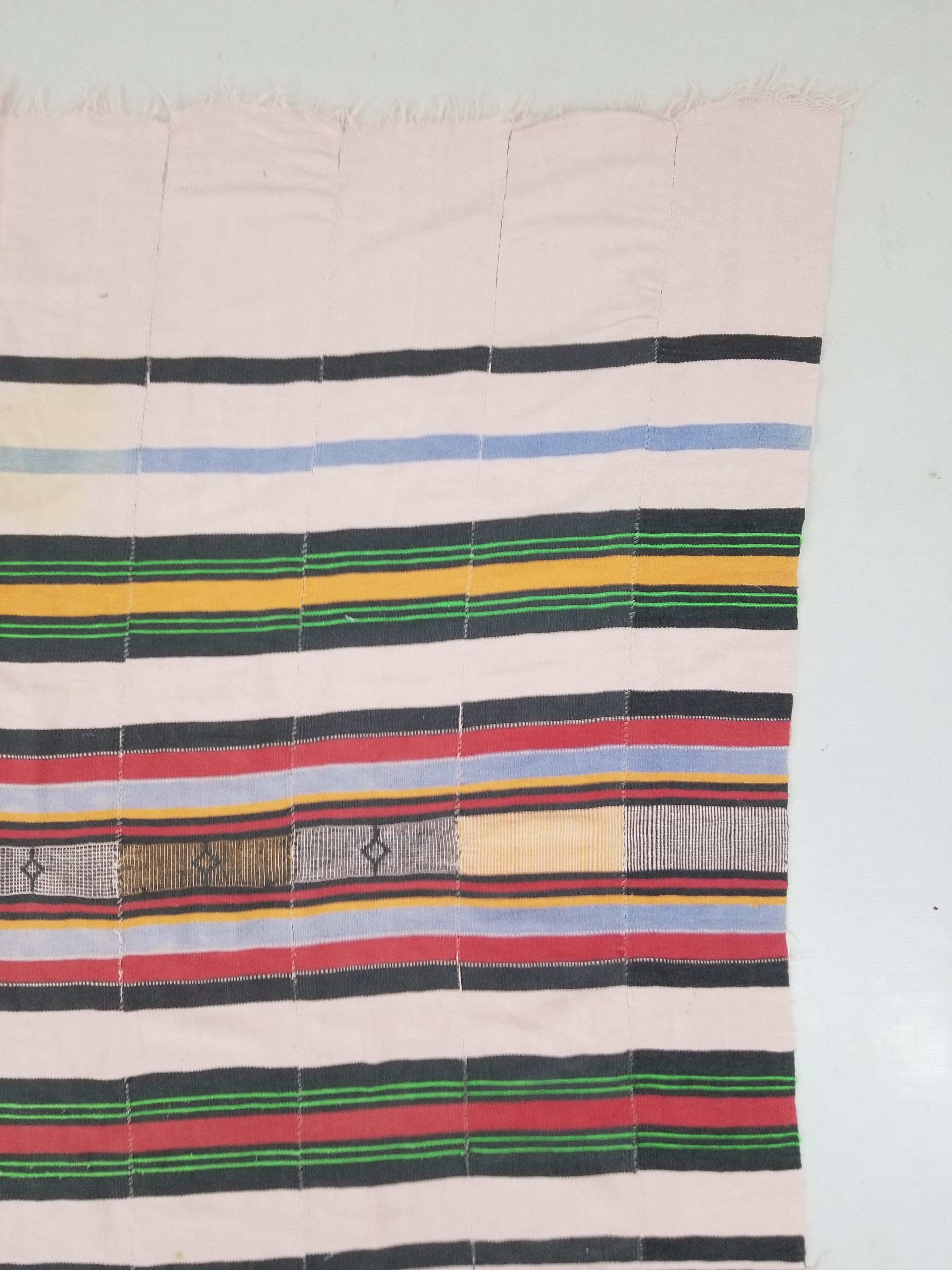 Vintage Traditional African Handwoven Multicolor Striped Blanket Throw 250x150cm