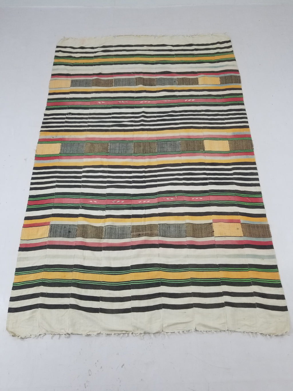 Vintage Traditional African Handwoven Striped Blanket Throw 212x135cm