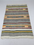 Vintage Traditional African Handwoven Striped Blanket Throw 212x135cm