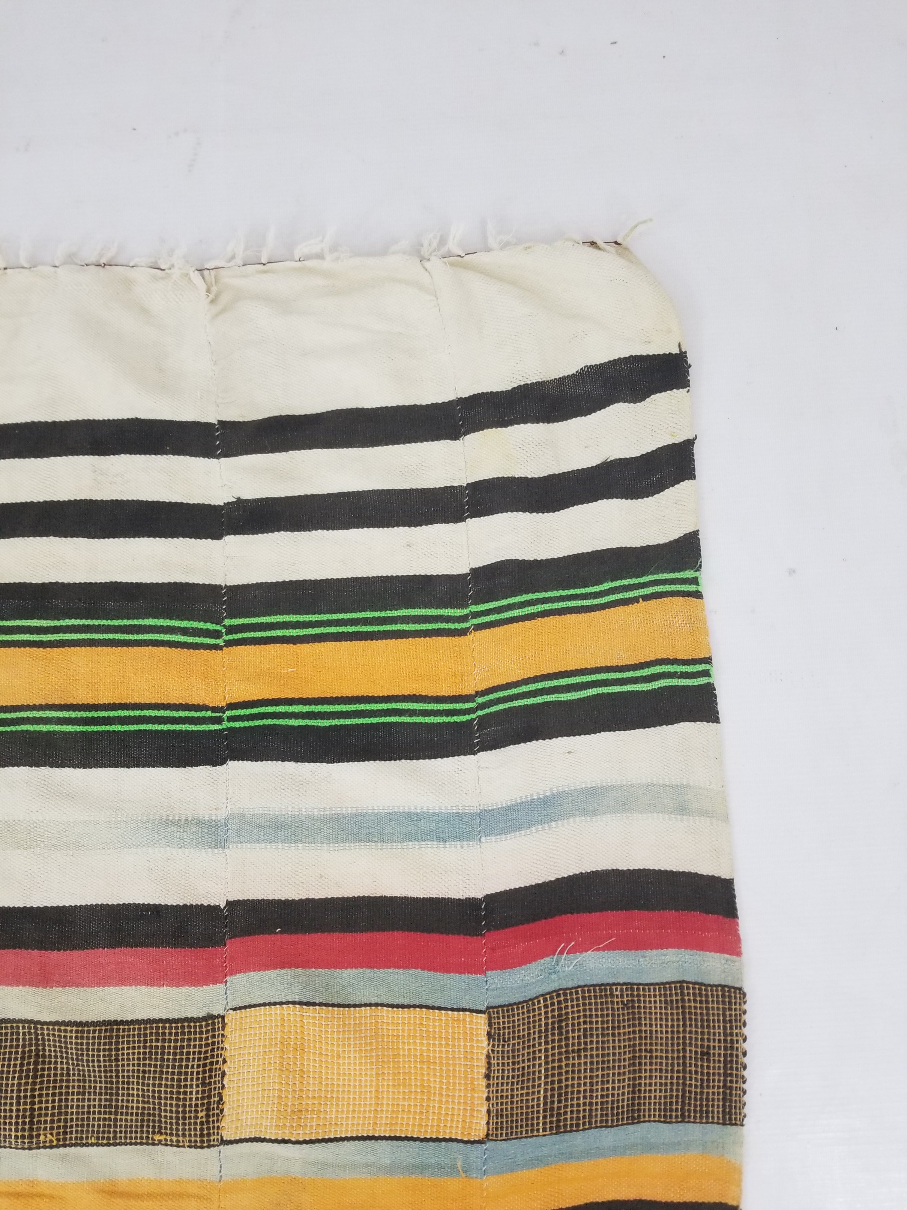 Vintage Traditional African Handwoven Striped Blanket Throw 212x135cm