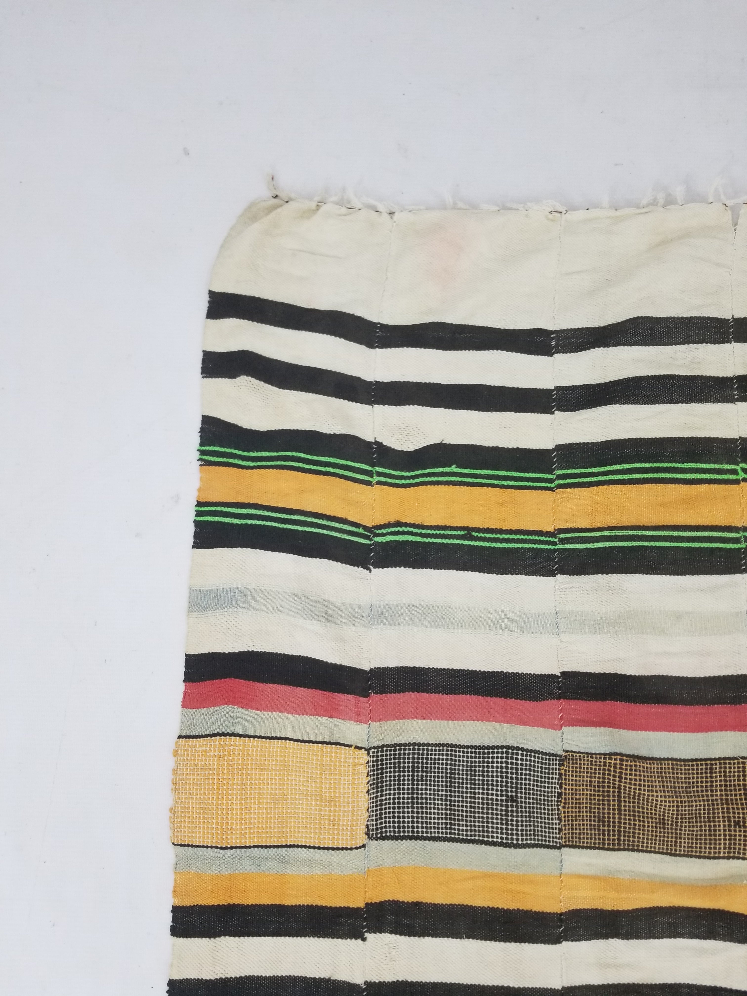 Vintage Traditional African Handwoven Striped Blanket Throw 212x135cm