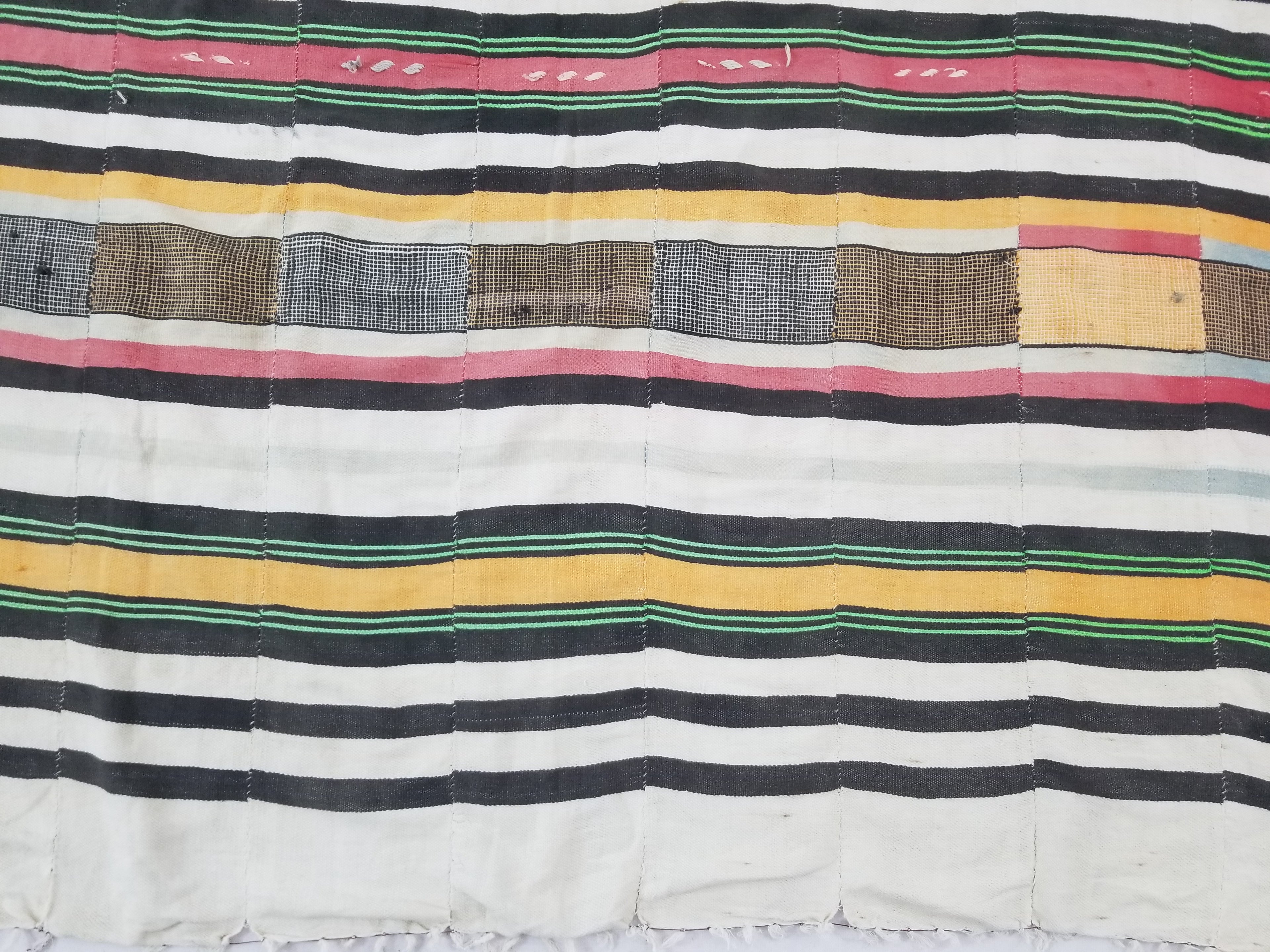 Vintage Traditional African Handwoven Striped Blanket Throw 212x135cm