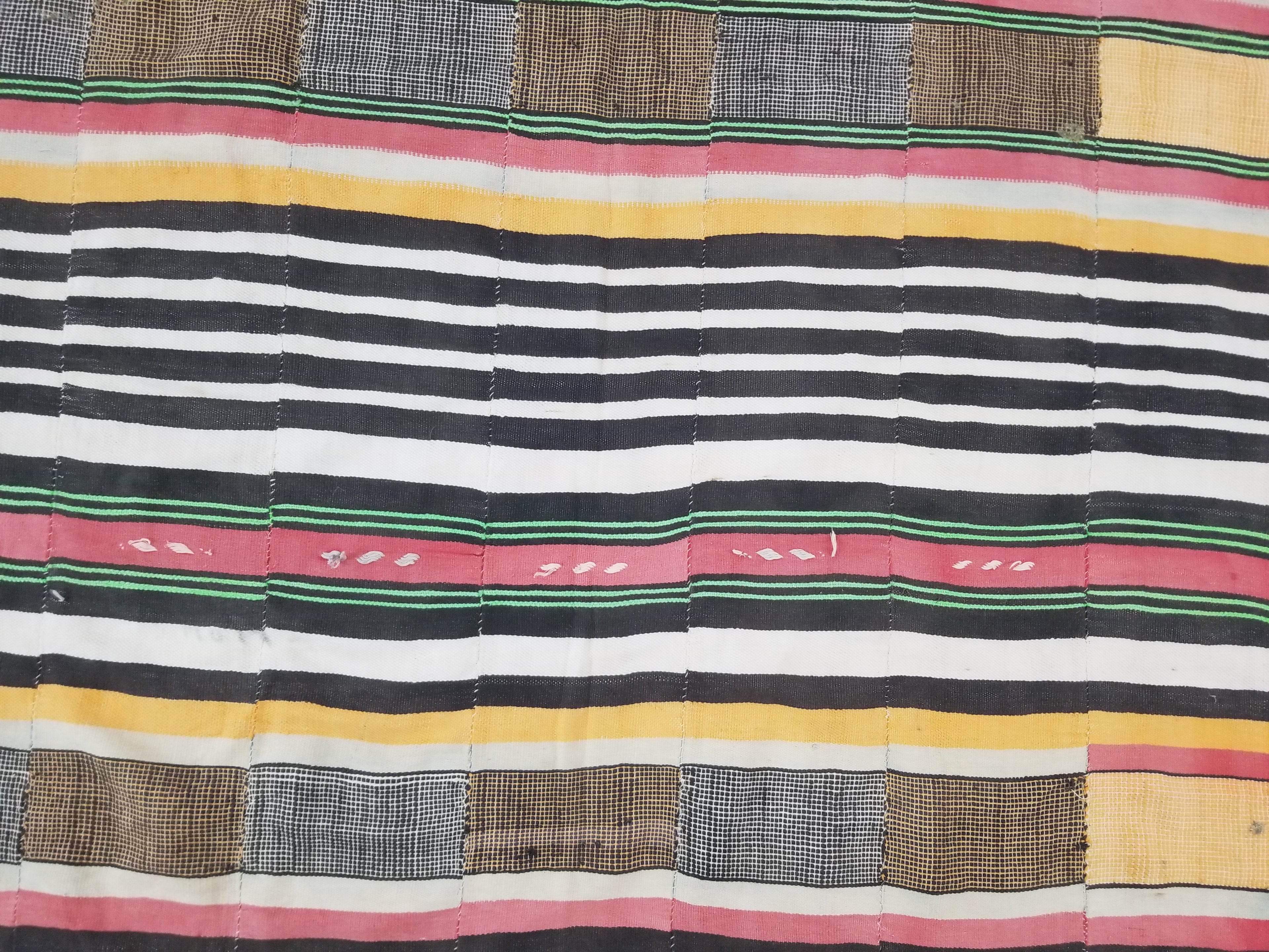 Vintage Traditional African Handwoven Striped Blanket Throw 212x135cm