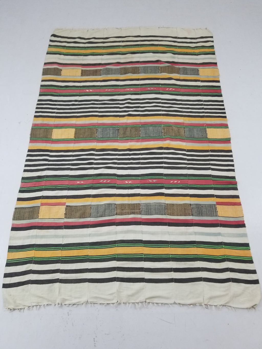 Vintage Traditional African Handwoven Striped Blanket Throw 212x135cm