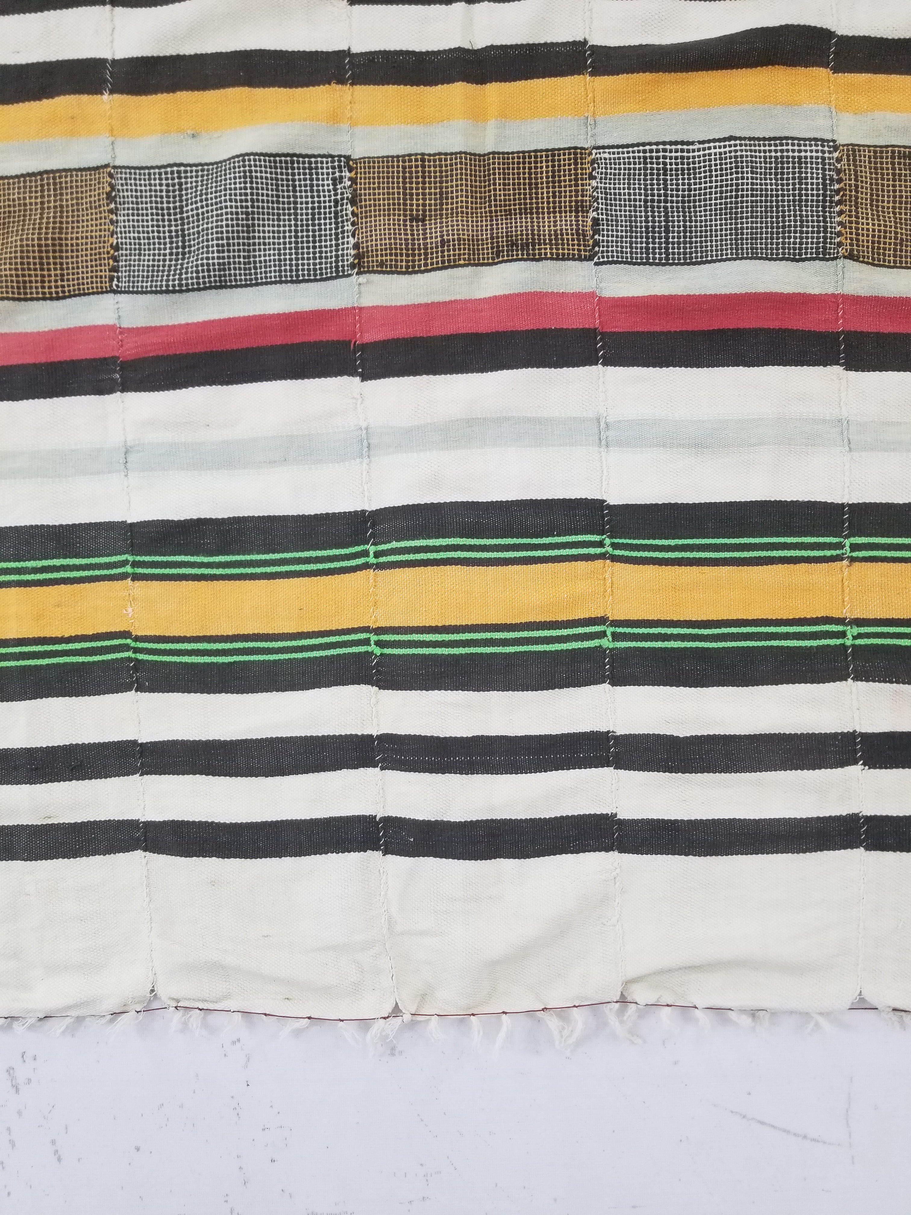 Vintage Traditional African Handwoven Striped Blanket Throw 212x135cm