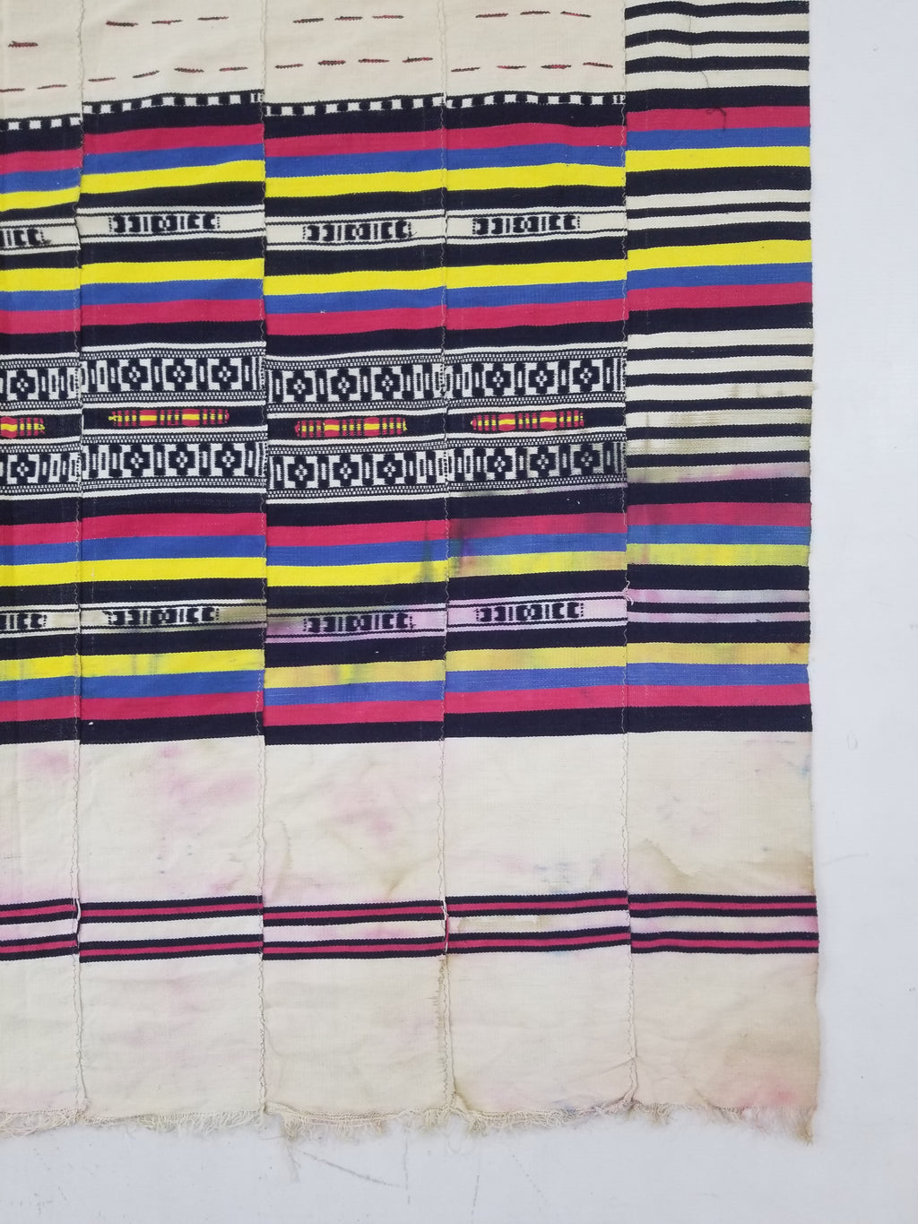 Vintage African Handwoven Ewe Kente Cloth - Ghana Ceremonial Textile 230x125cm