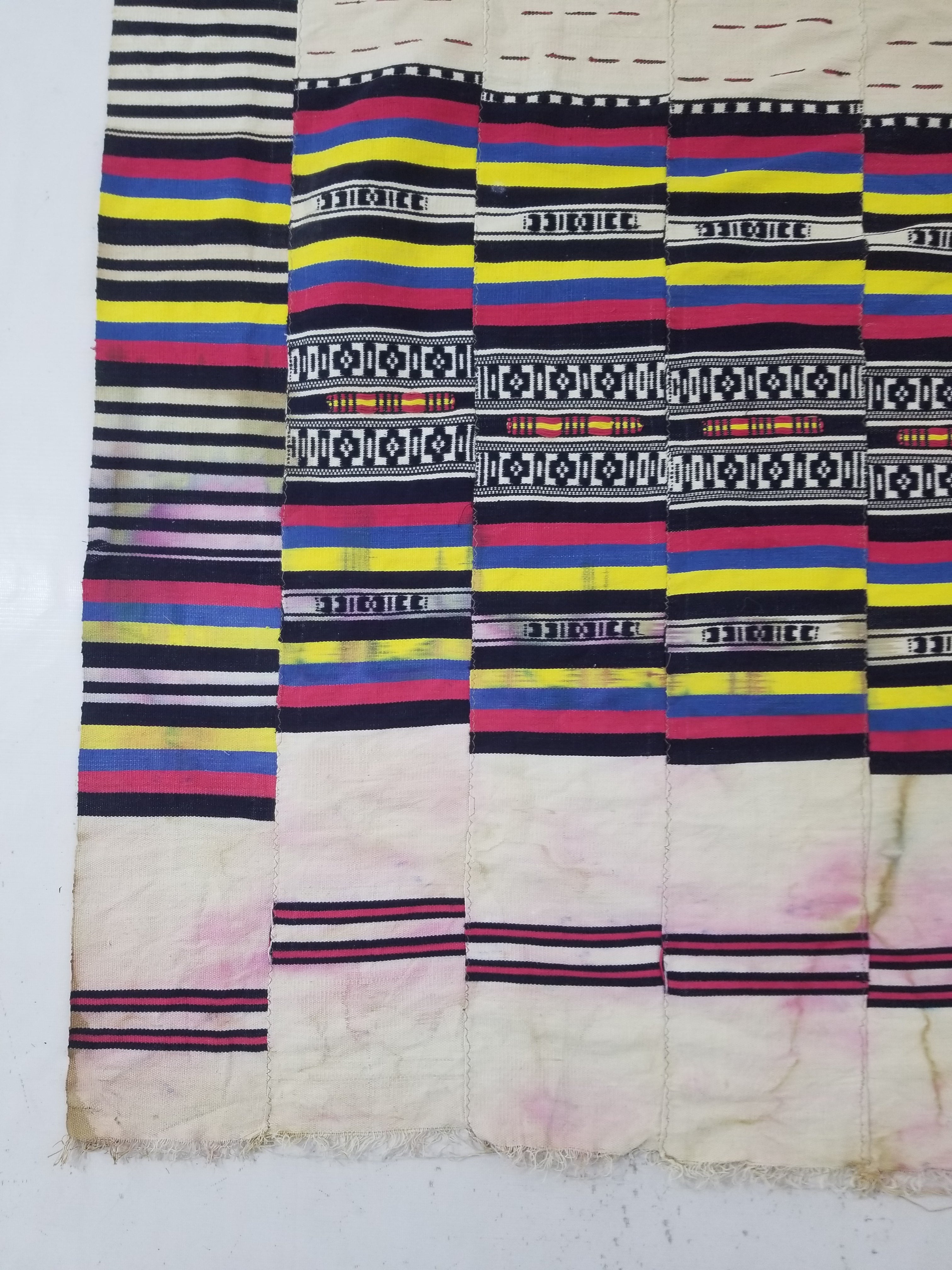 Vintage African Handwoven Ewe Kente Cloth - Ghana Ceremonial Textile 230x125cm