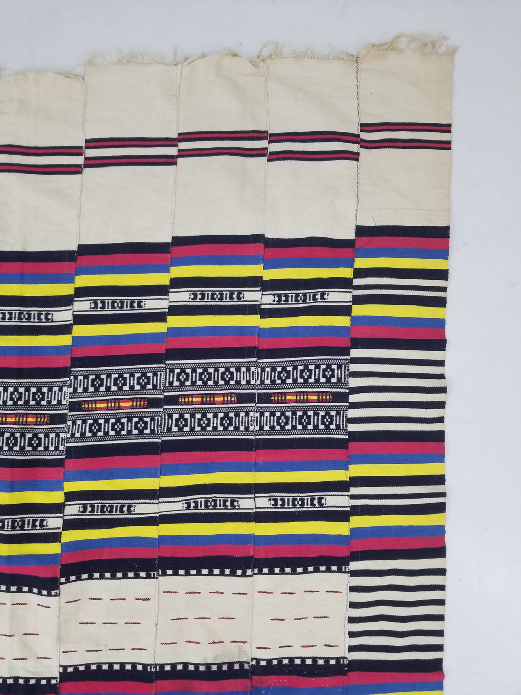 Vintage African Handwoven Ewe Kente Cloth - Ghana Ceremonial Textile 230x125cm