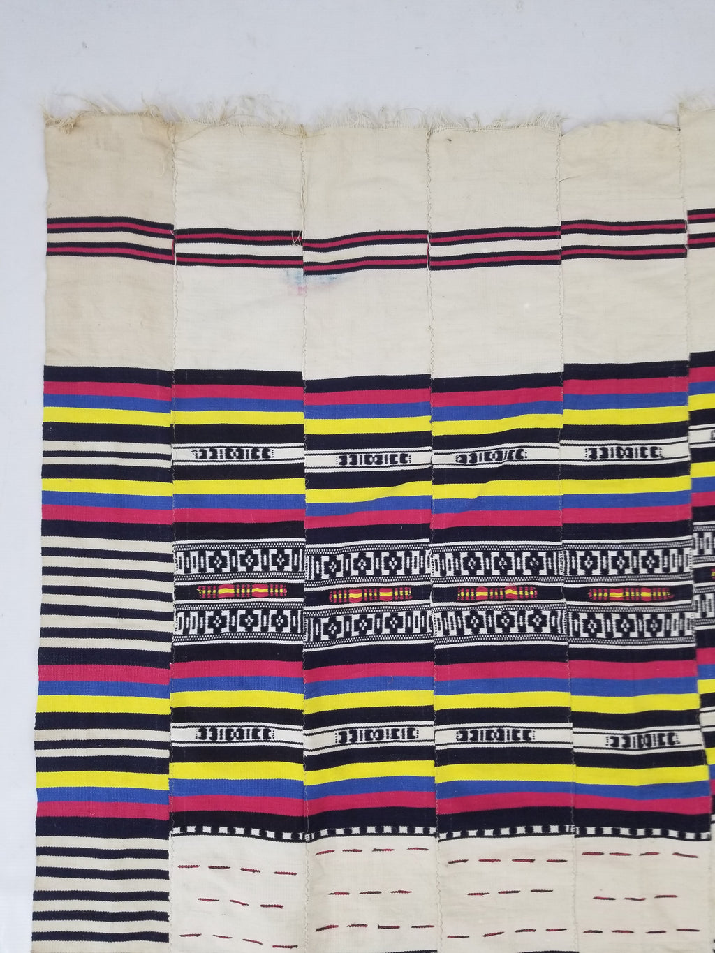 Vintage African Handwoven Ewe Kente Cloth - Ghana Ceremonial Textile 230x125cm