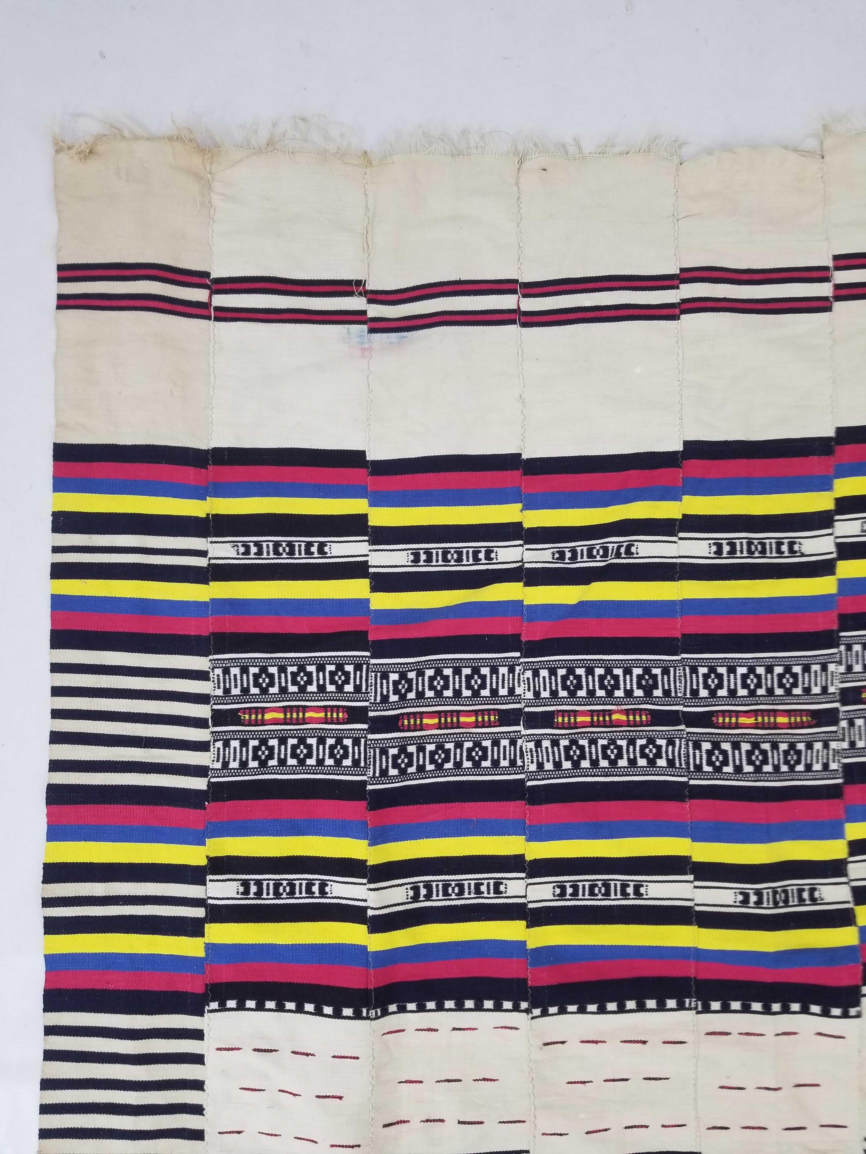 Vintage African Handwoven Ewe Kente Cloth - Ghana Ceremonial Textile 230x125cm