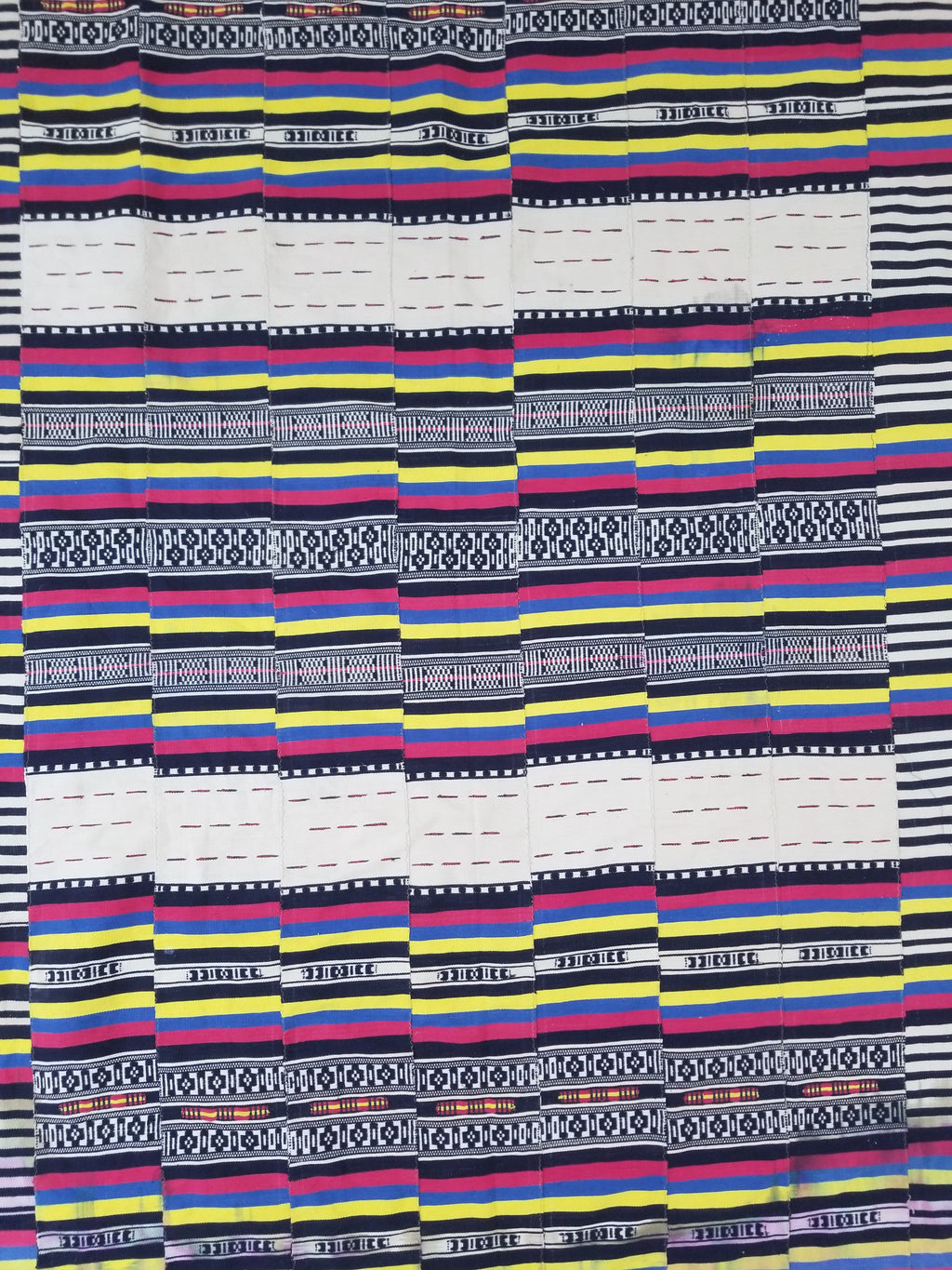 Vintage African Handwoven Ewe Kente Cloth - Ghana Ceremonial Textile 230x125cm