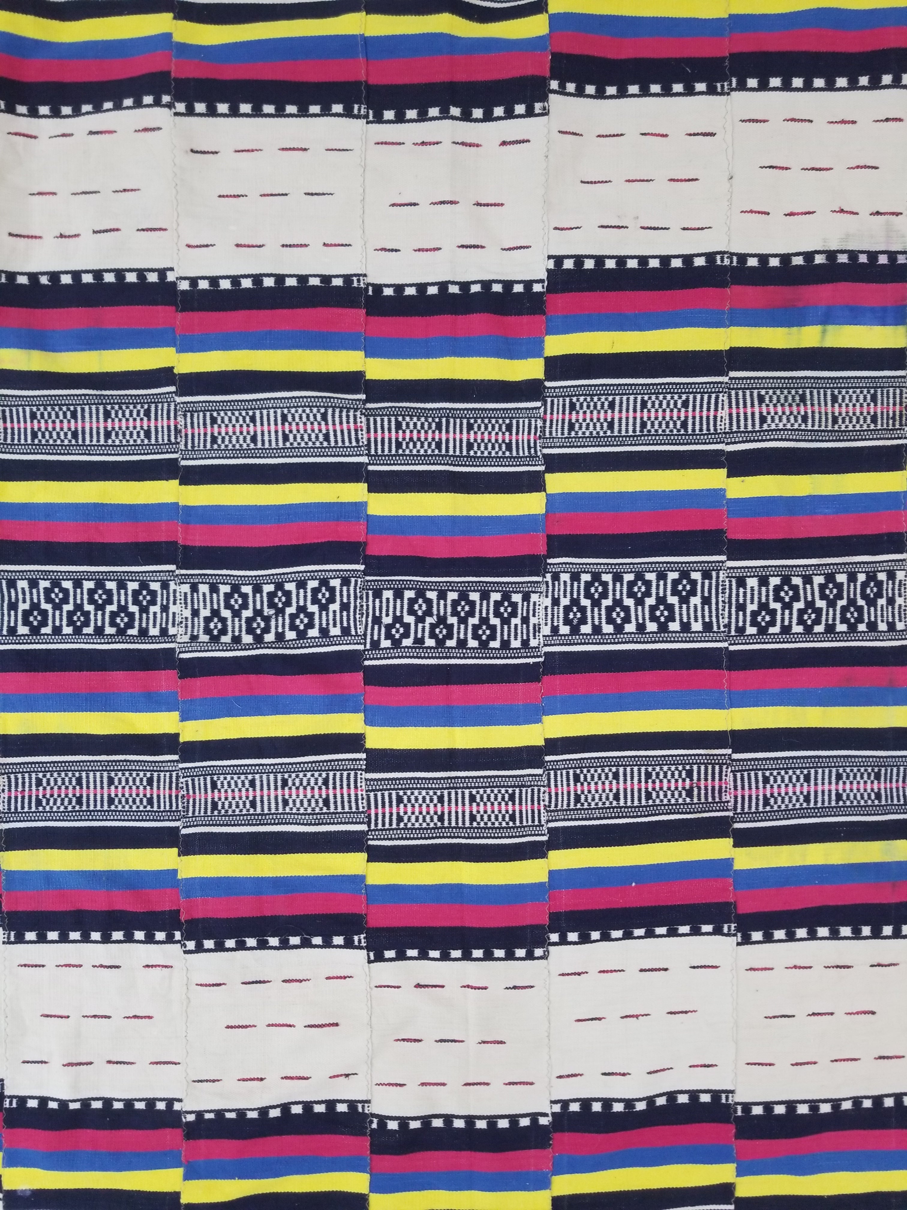 Vintage African Handwoven Ewe Kente Cloth - Ghana Ceremonial Textile 230x125cm