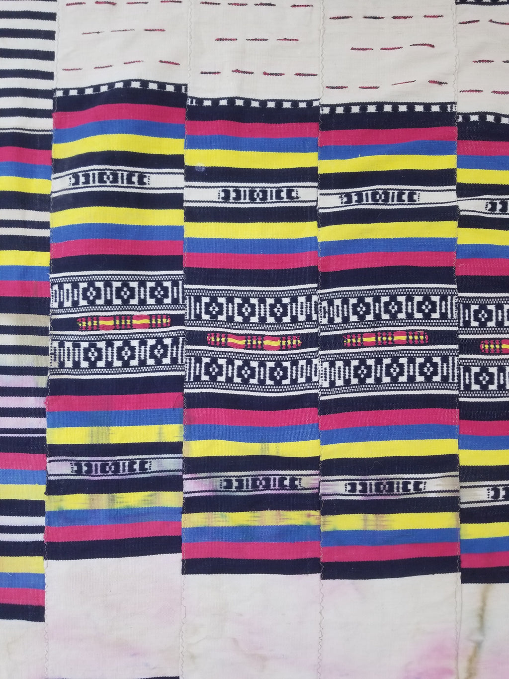 Vintage African Handwoven Ewe Kente Cloth - Ghana Ceremonial Textile 230x125cm