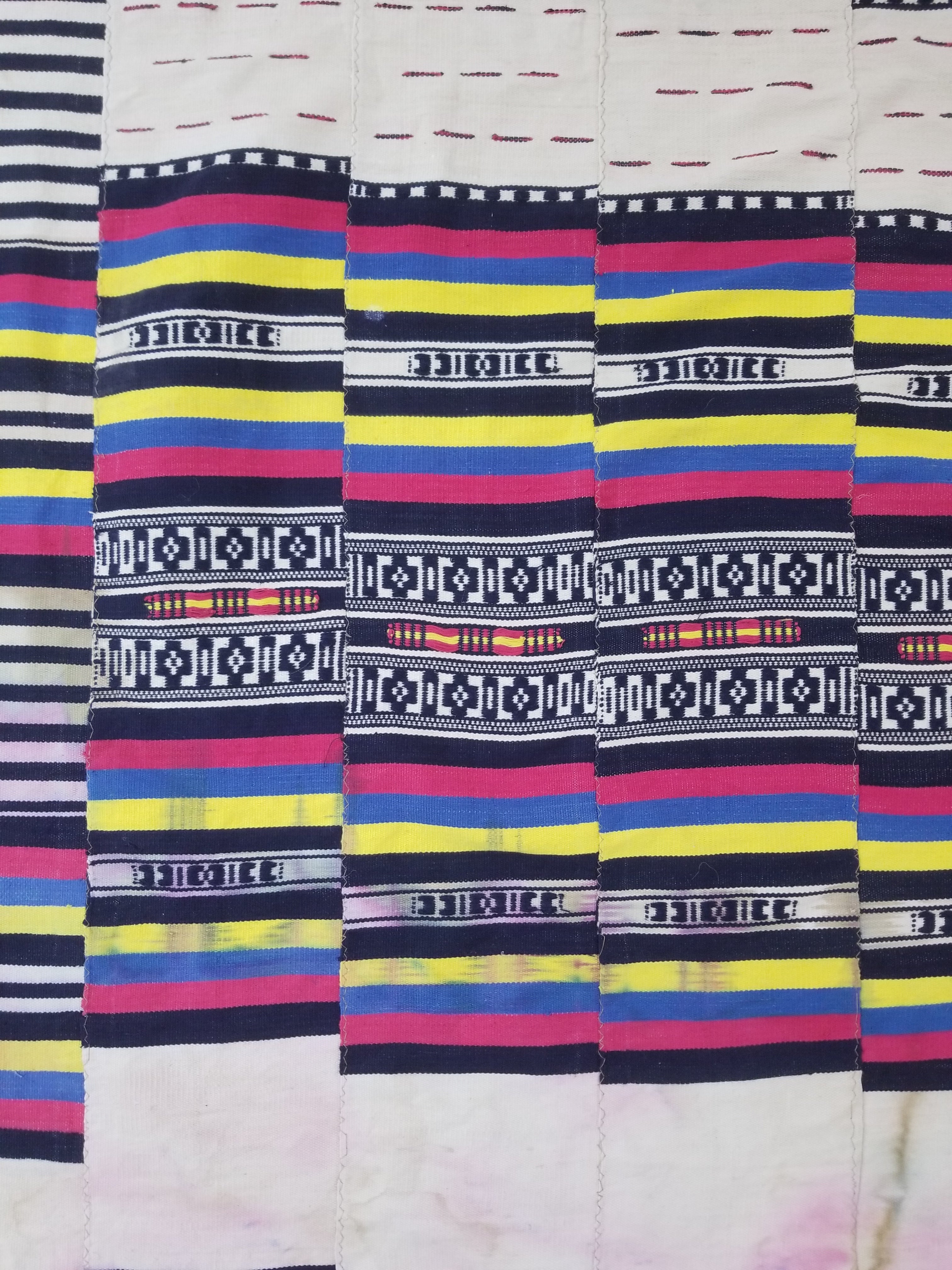 Vintage African Handwoven Ewe Kente Cloth - Ghana Ceremonial Textile 230x125cm