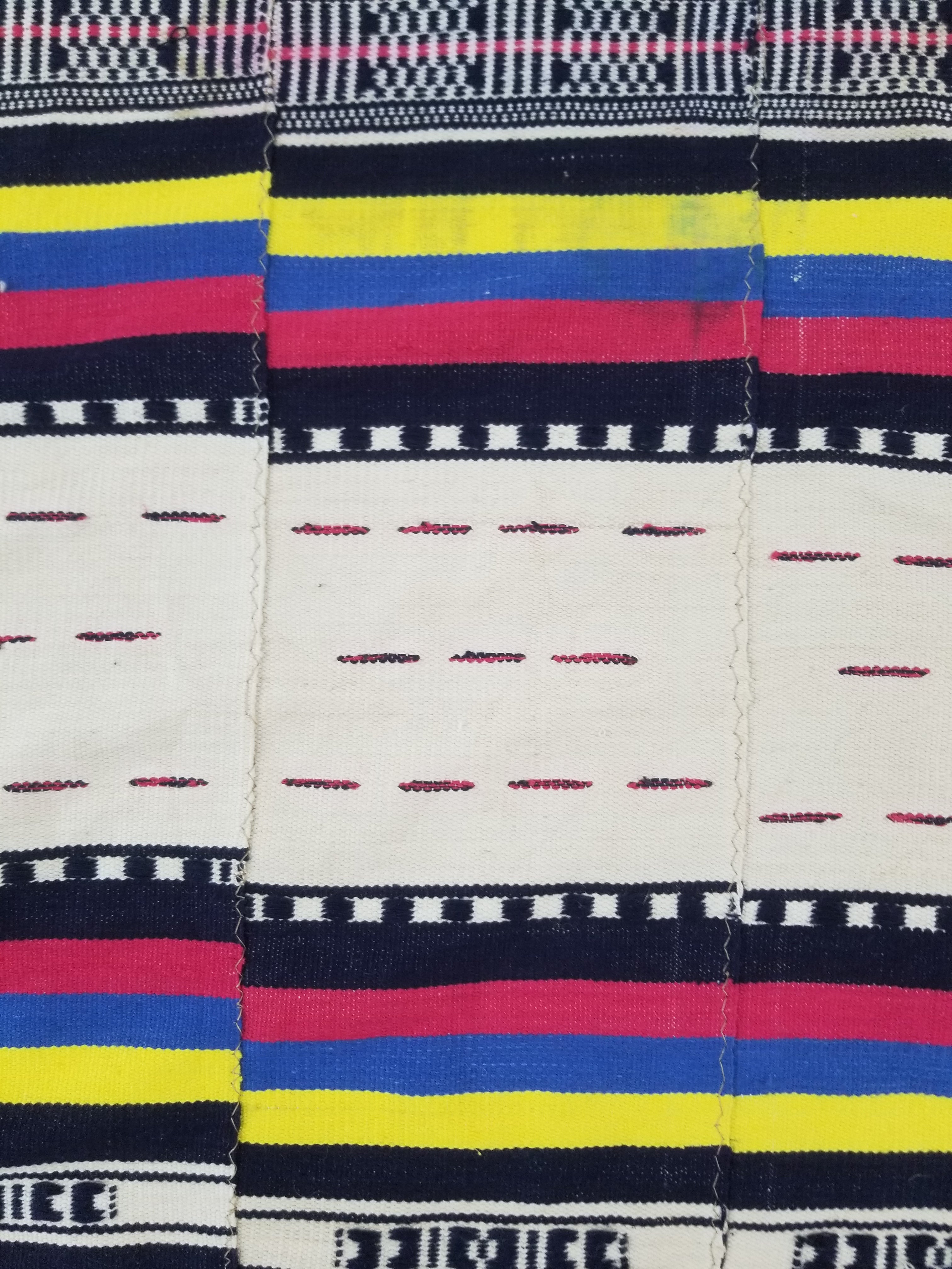 Vintage African Handwoven Ewe Kente Cloth - Ghana Ceremonial Textile 230x125cm